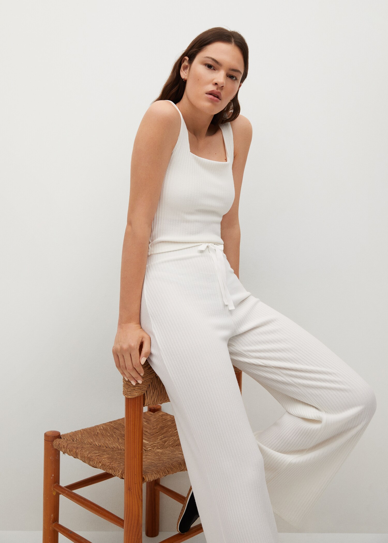 Ribbed knit trousers - Details of the article 2