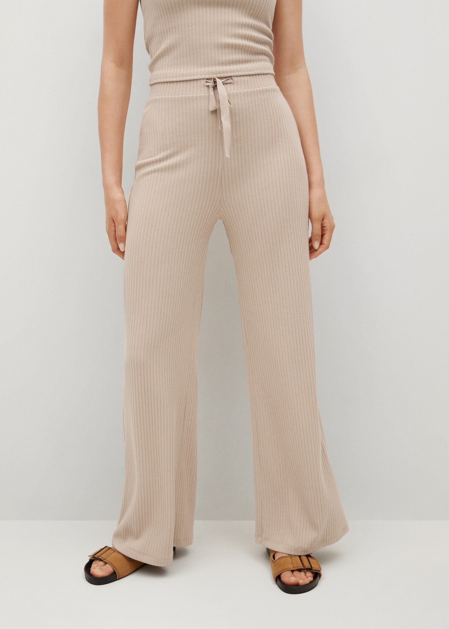 Ribbed knit trousers - Medium plane