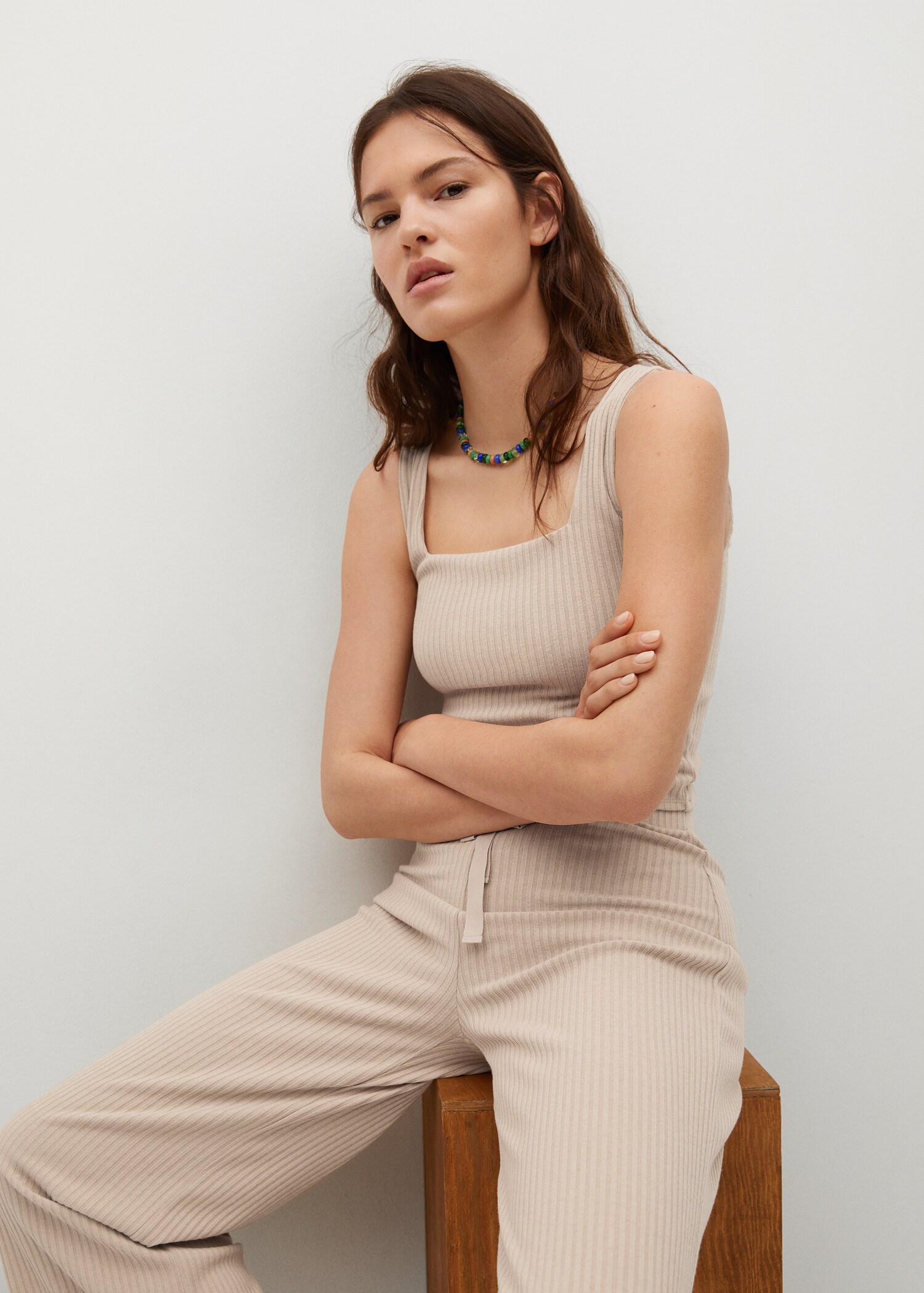 Ribbed knit trousers - Details of the article 2