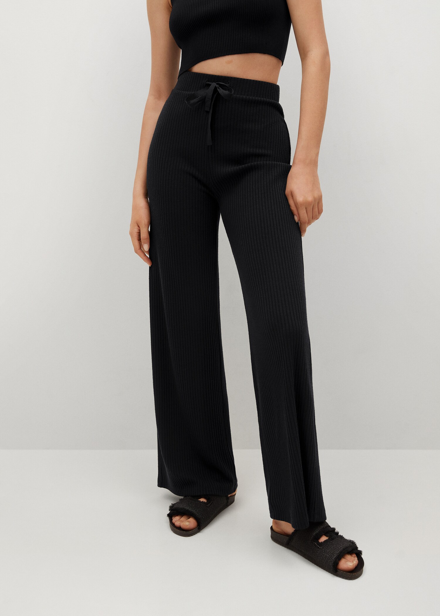 Ribbed knit trousers - Medium plane