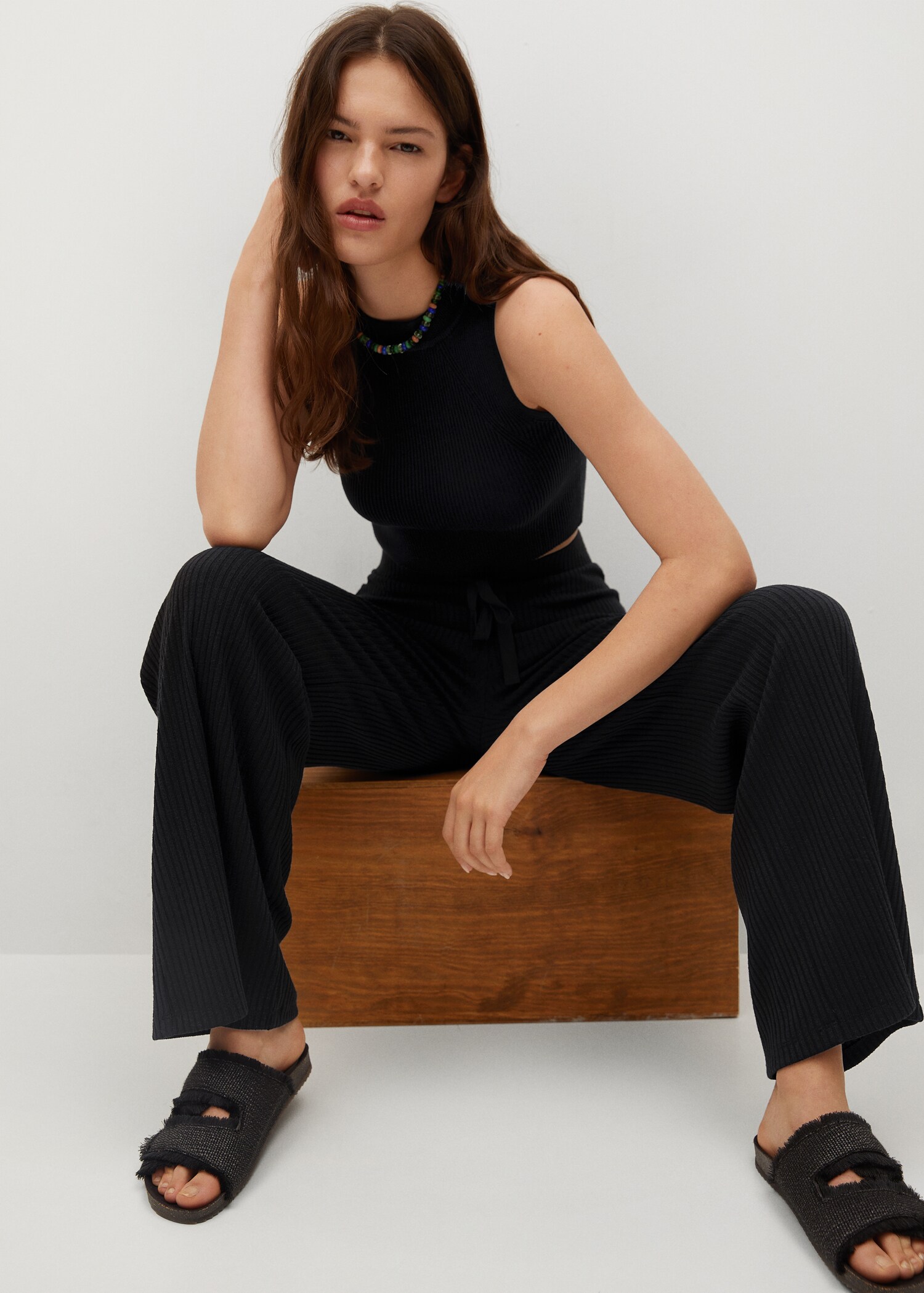 Ribbed knit trousers - Details of the article 2