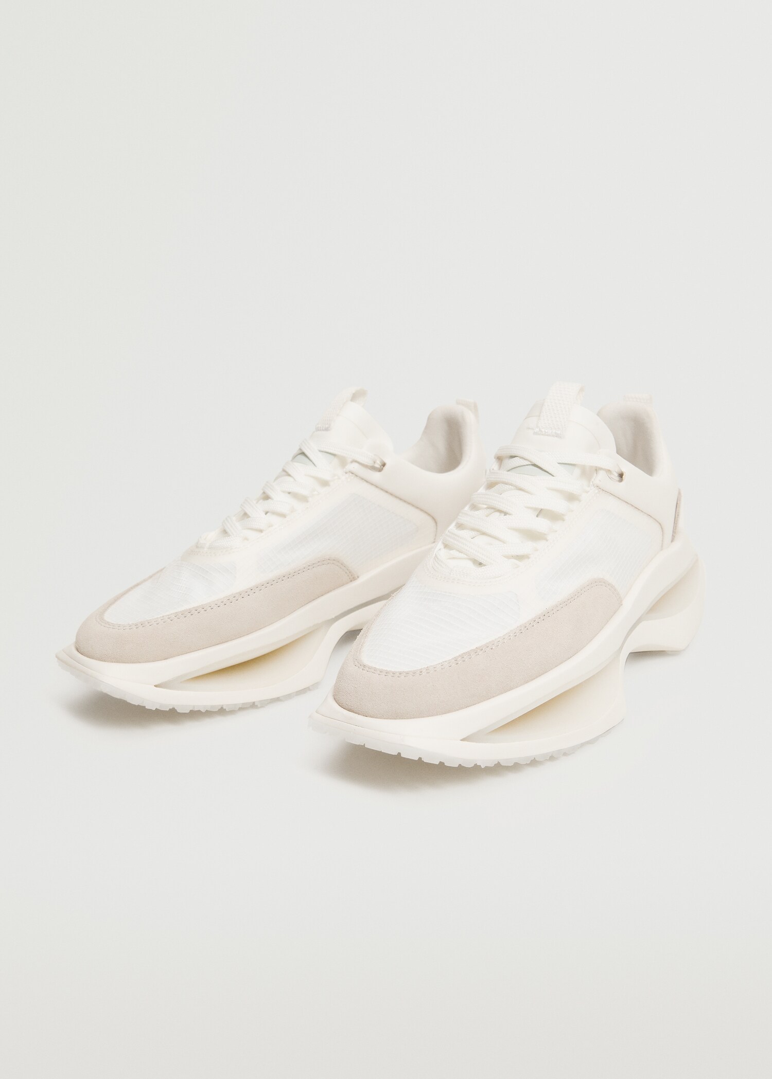 Leather trainers with transparent panels  - Medium plane