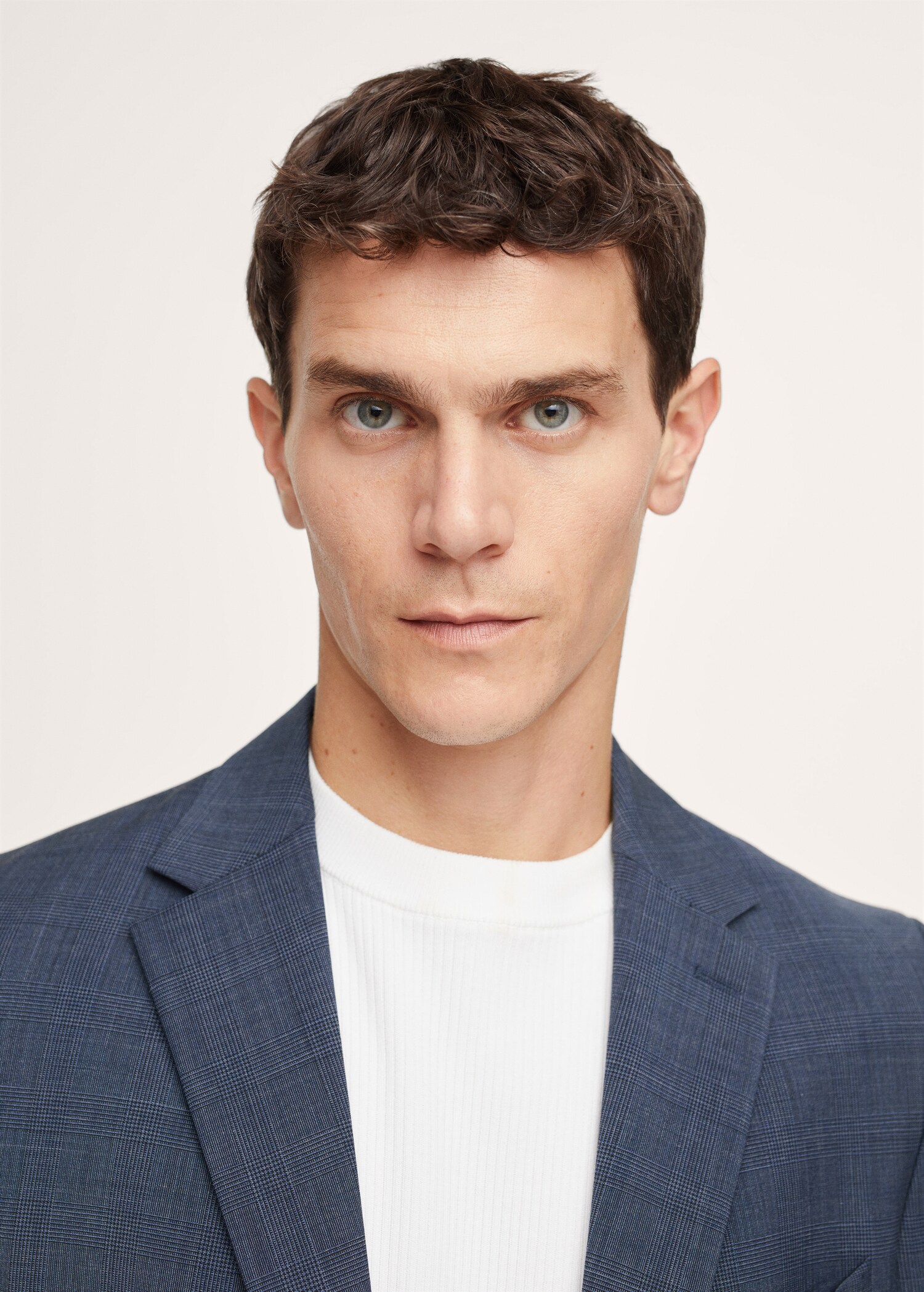 Lněné oblekové sako slim fit s kostkou - Detail zboží 1