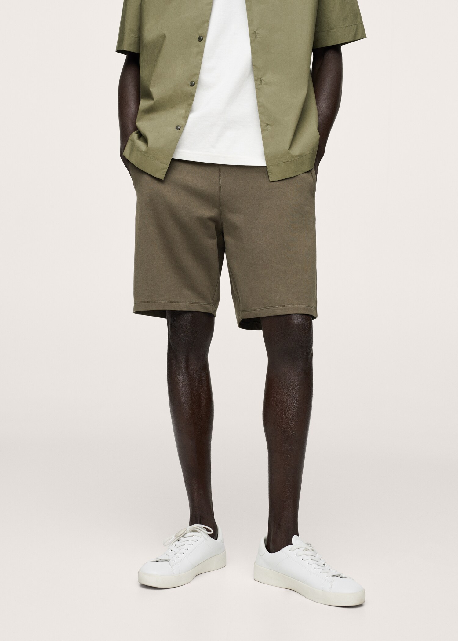 Organic cotton jogging Bermuda shorts - Medium plane
