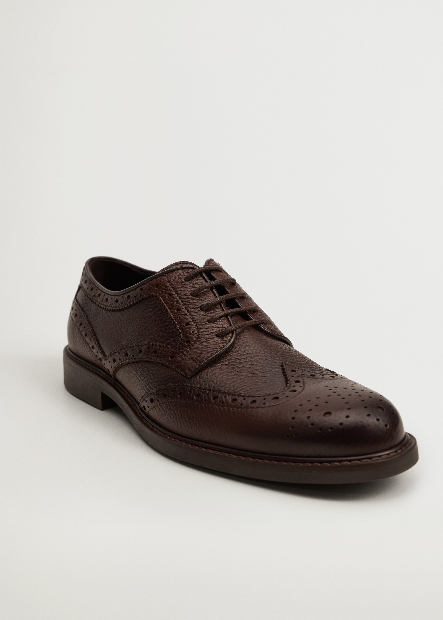 Laser-cut leather blucher shoes - Medium plane