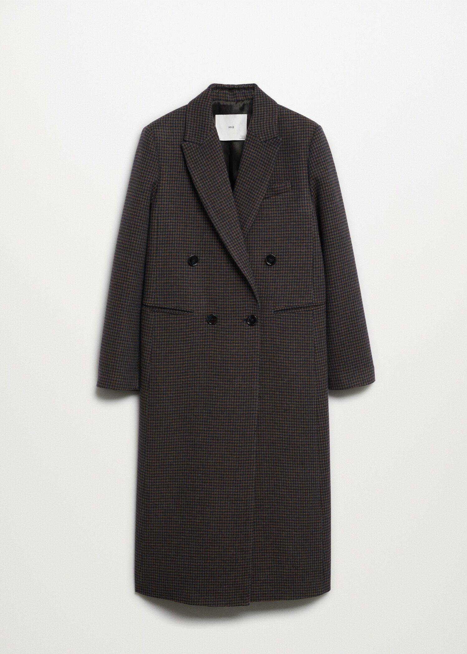 Checked wool-blend overcoat - Article without model