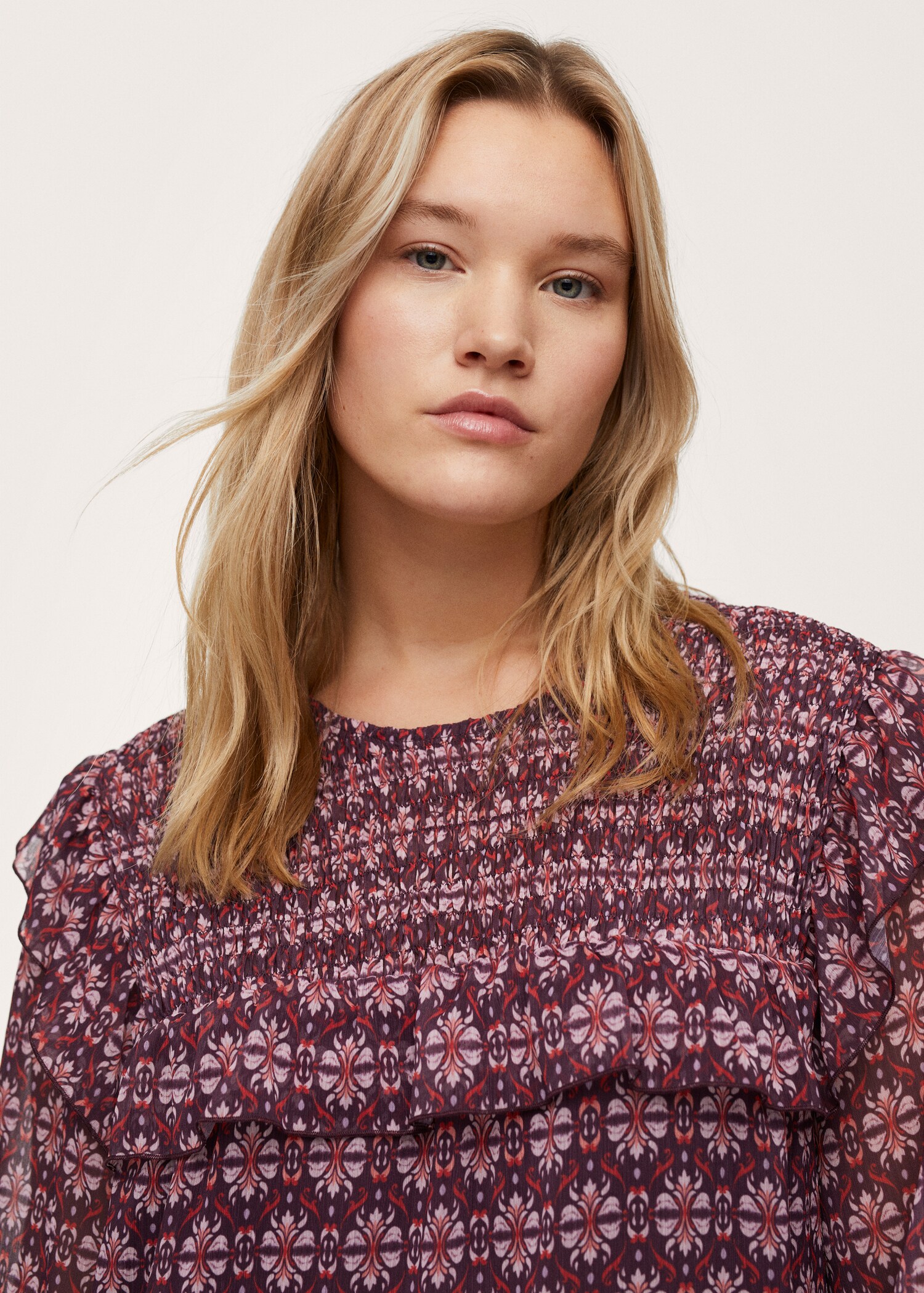Ruffled printed dress - Details of the article 1