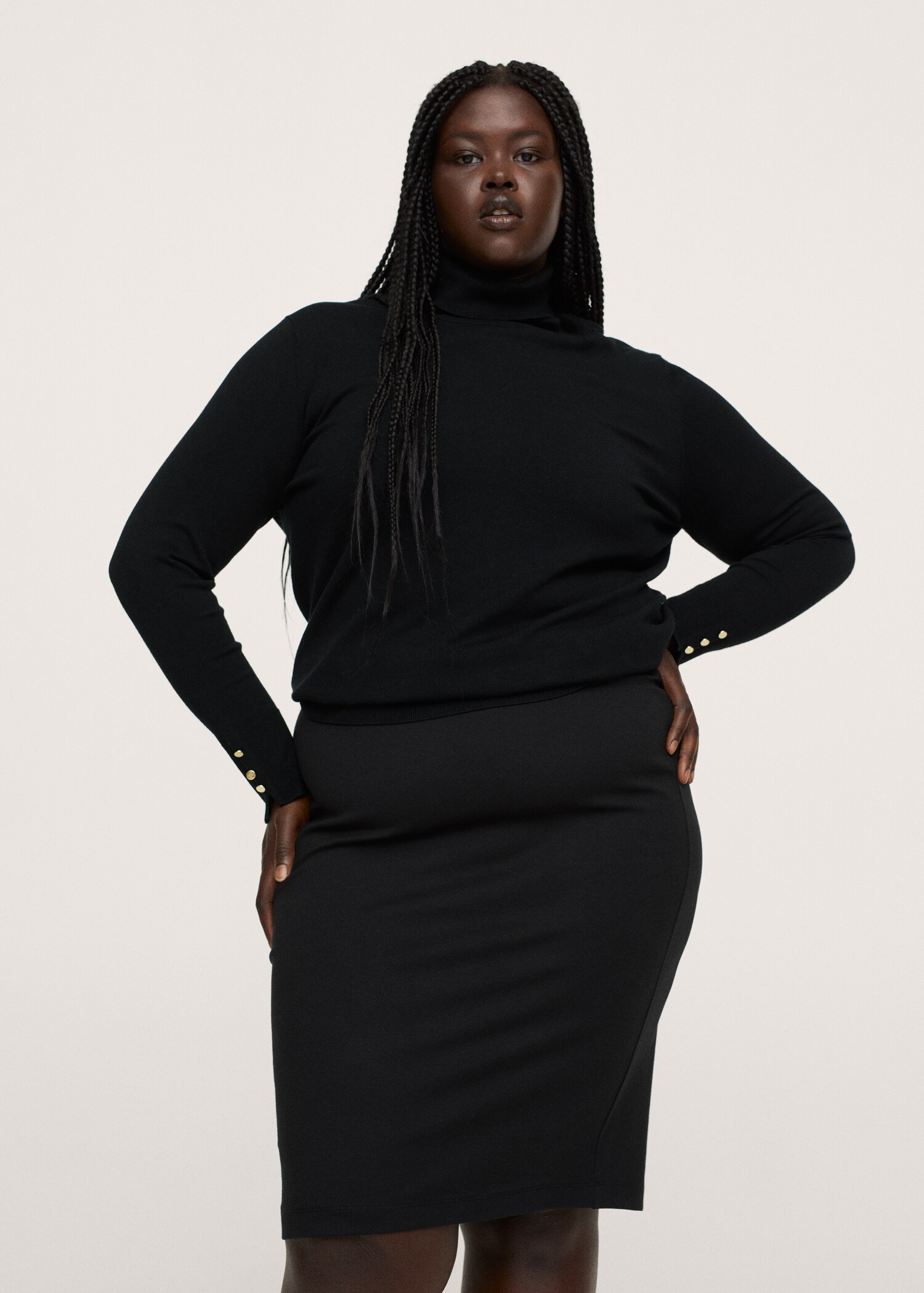 Stretch pencil skirt - Medium plane