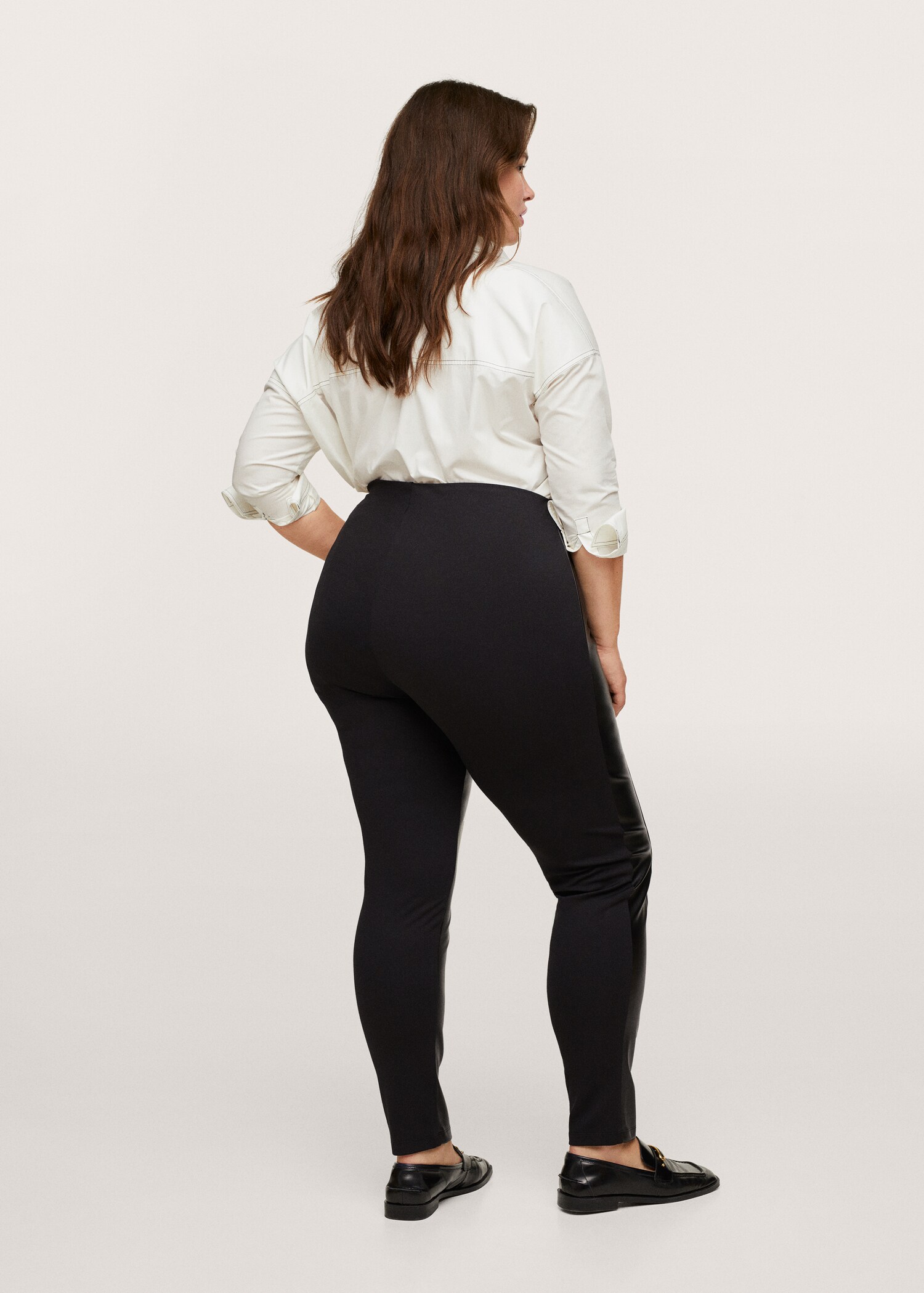 Combined leather effect leggings - Reverse of the article