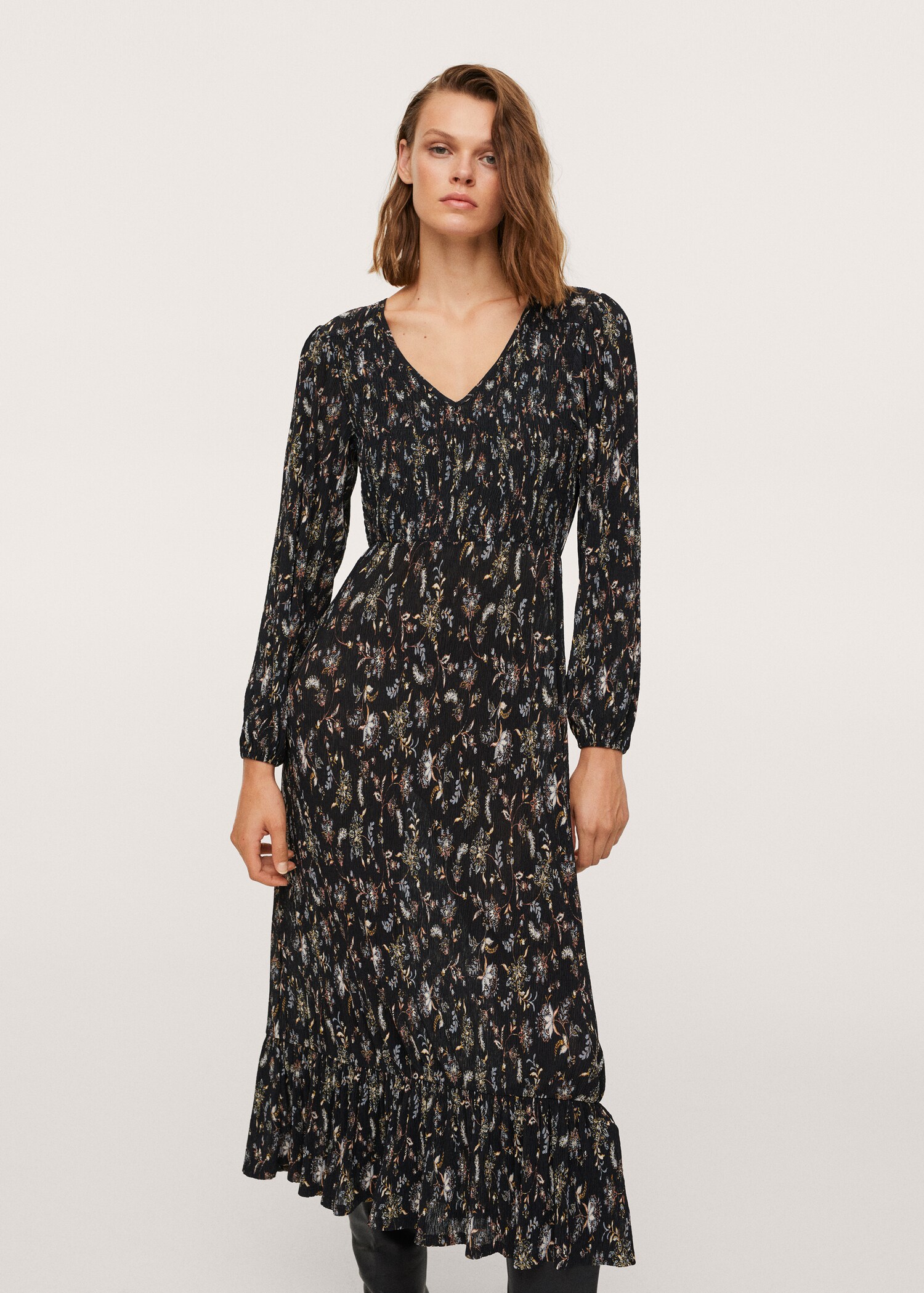 Vestido estampado textura - Plano medio