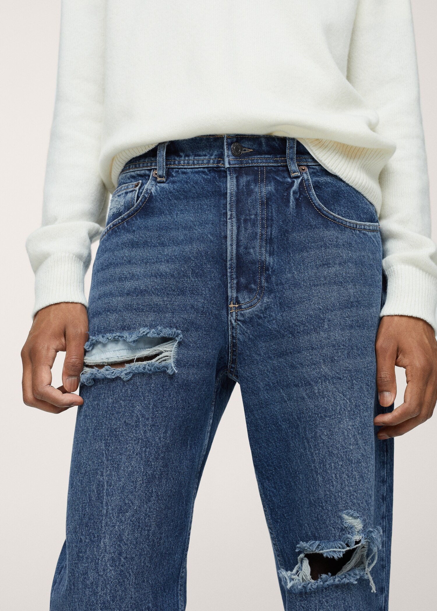 Jeans straight-fit rotos  - Detalle del artículo 1