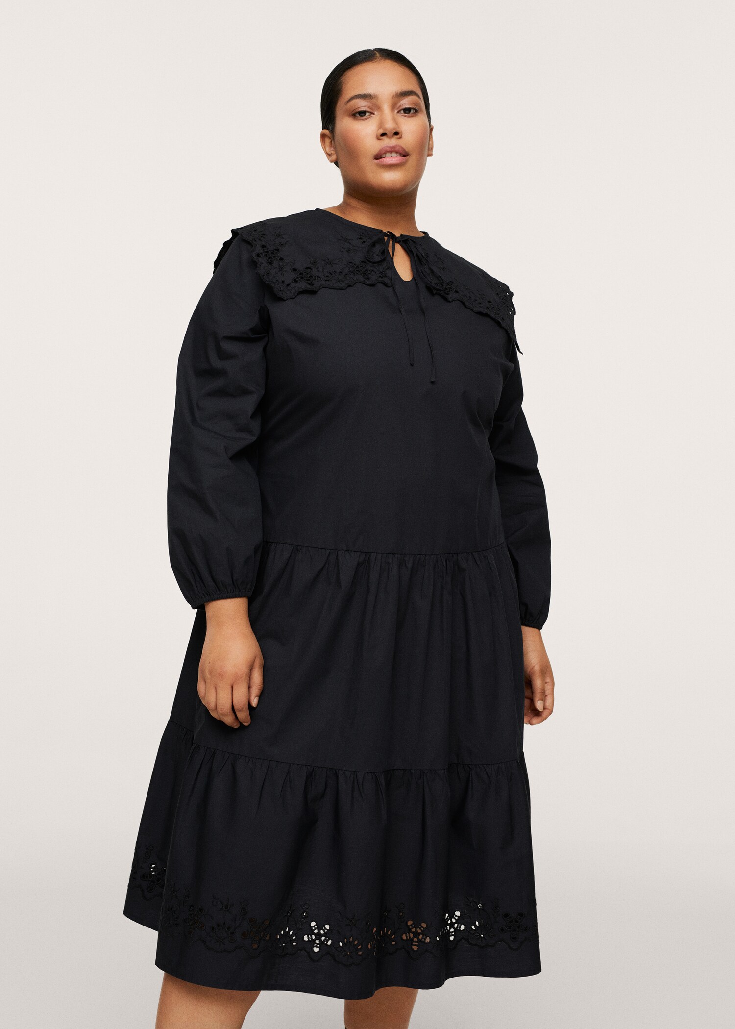 Frill cotton dress - Medium plane