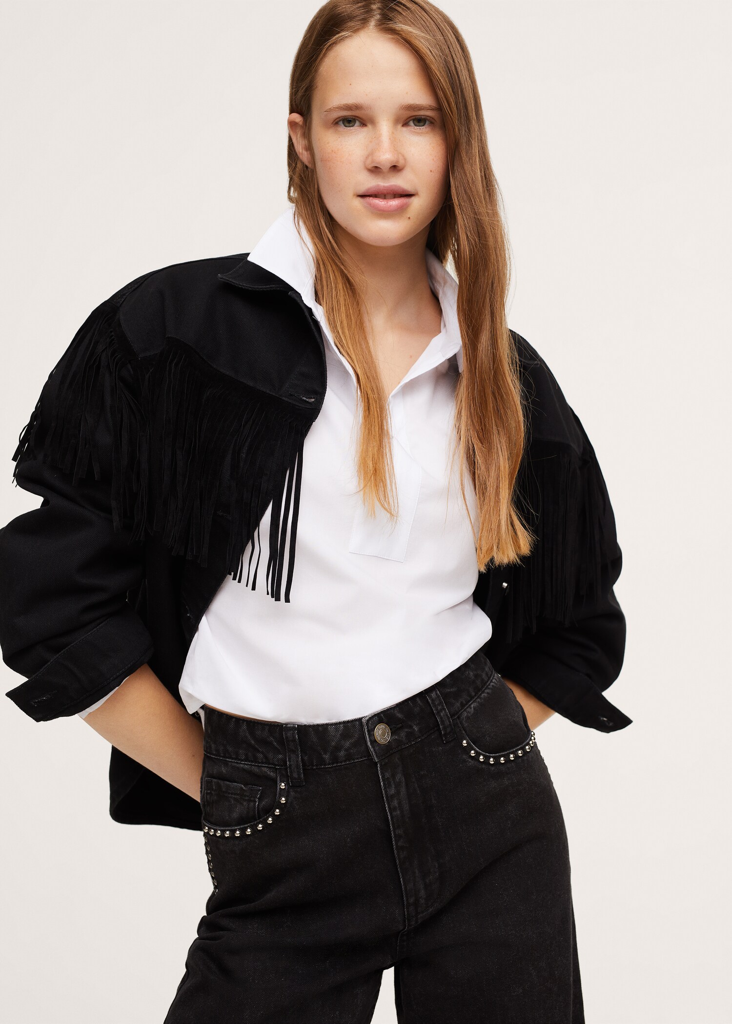Studded culotte jeans - Medium plane