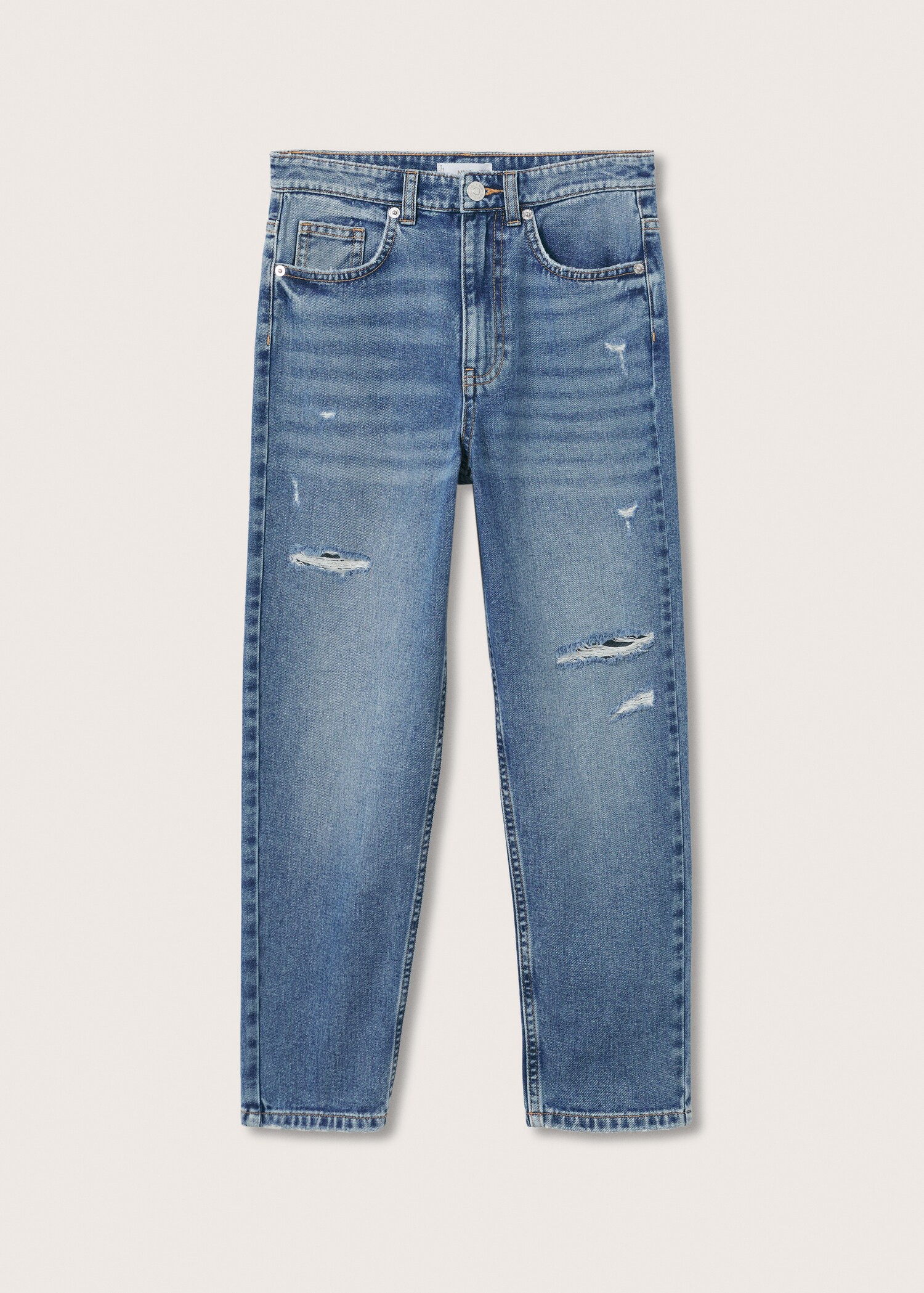 Džíny mom fit s ozdobným roztrháním - Zboží bez modelu