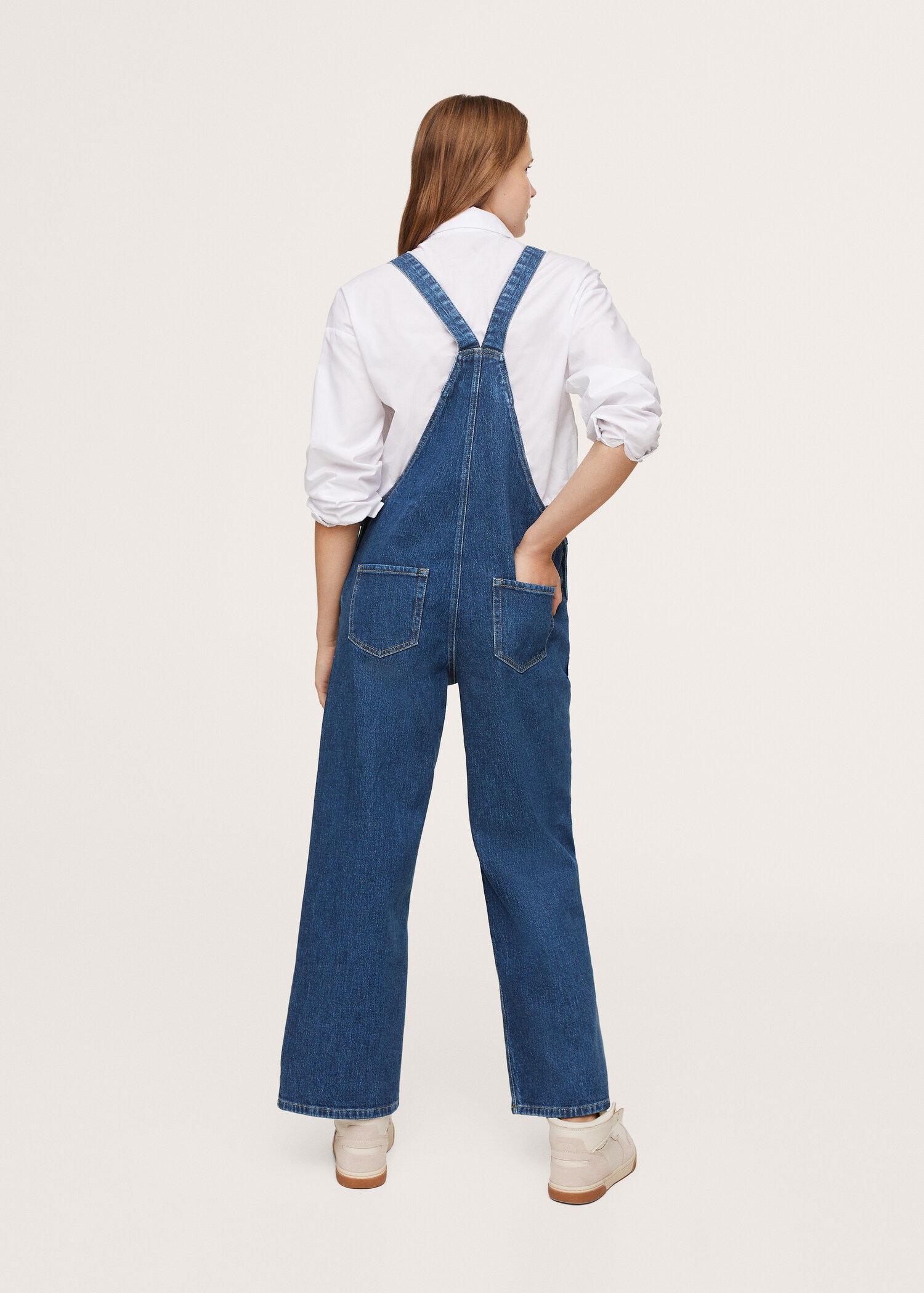 Wide-leg denim dungarees - Details of the article 2