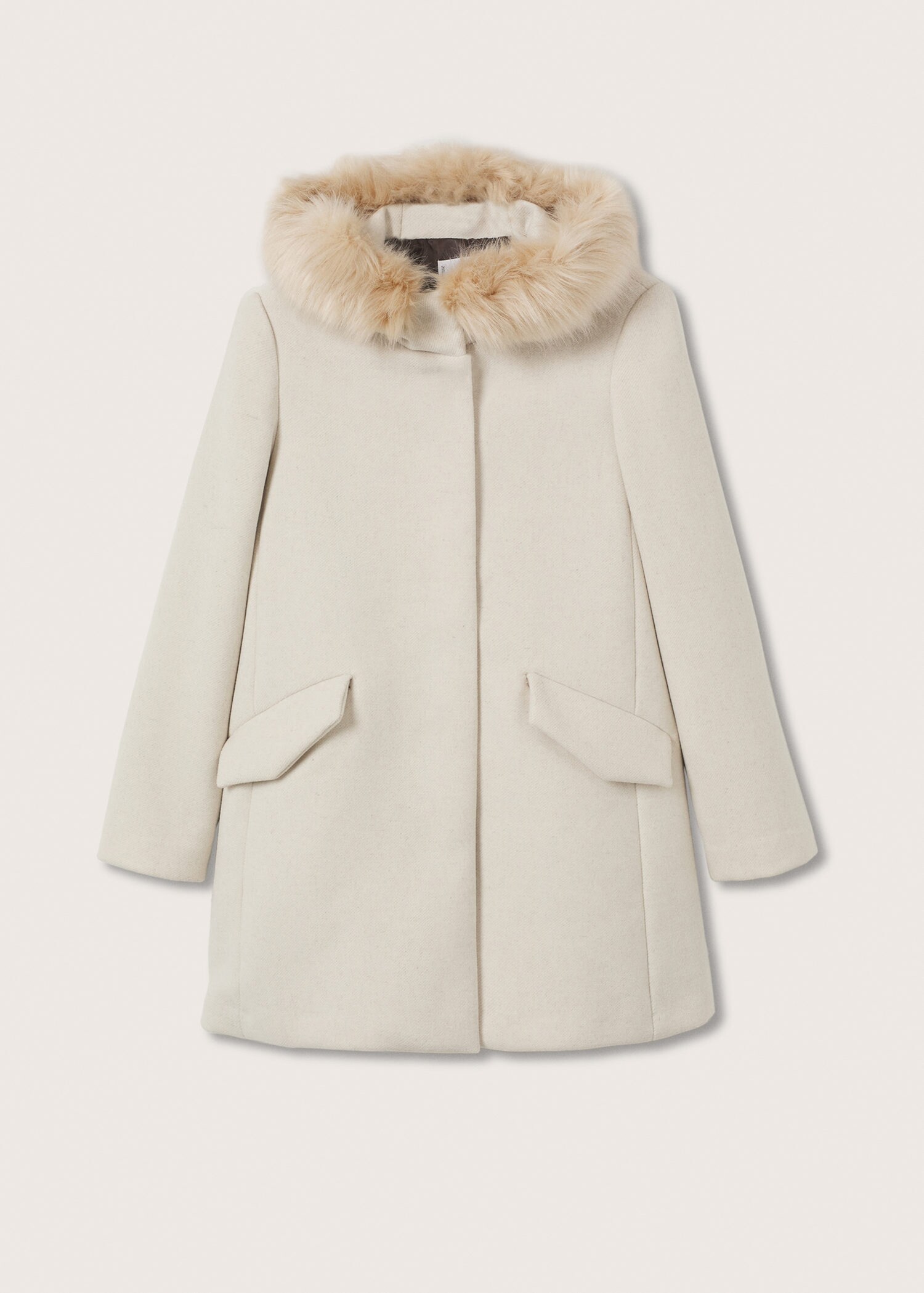 Faux fur hooded coat removable - Article without model