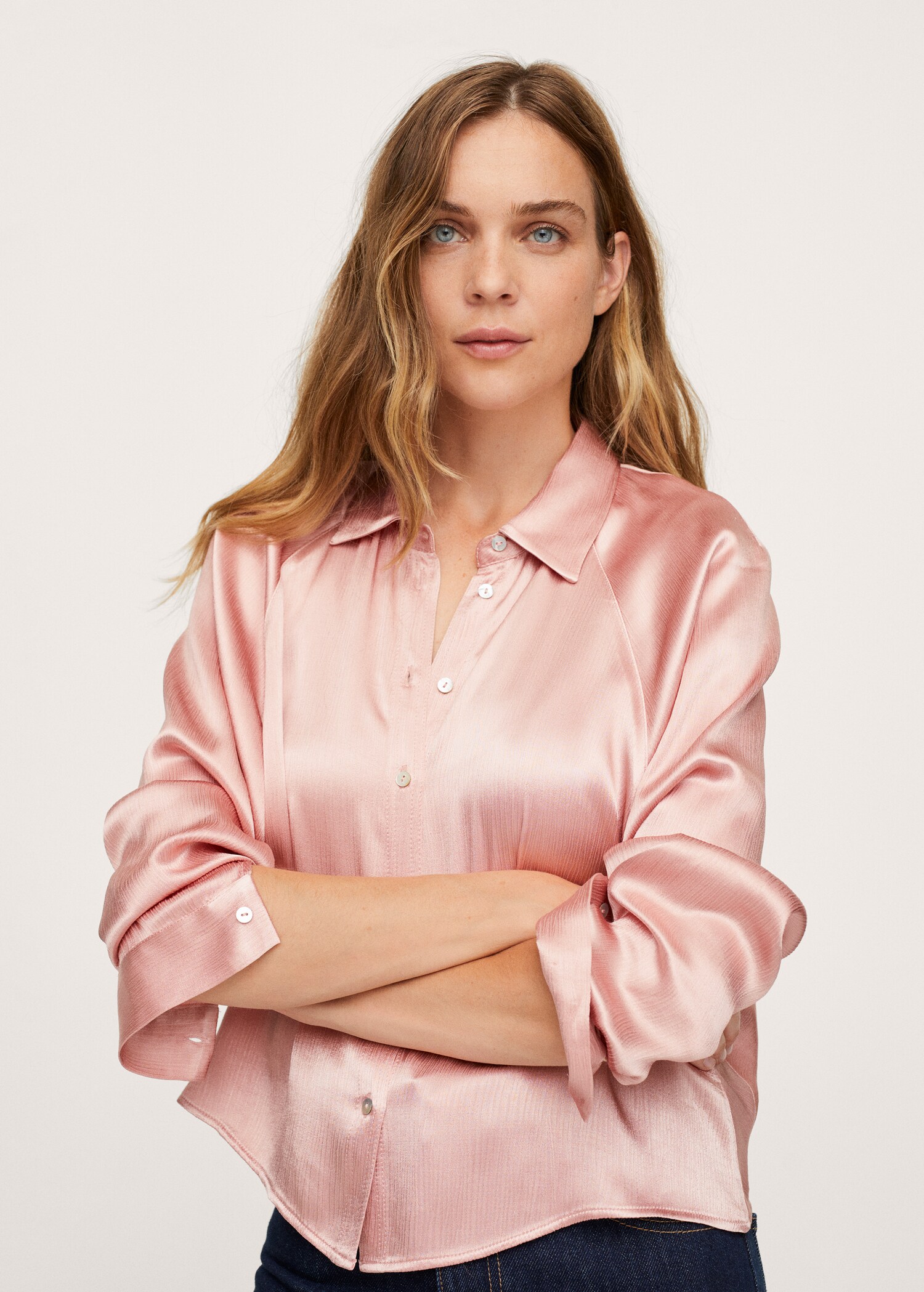 Camisa fluida satinada - Plano medio
