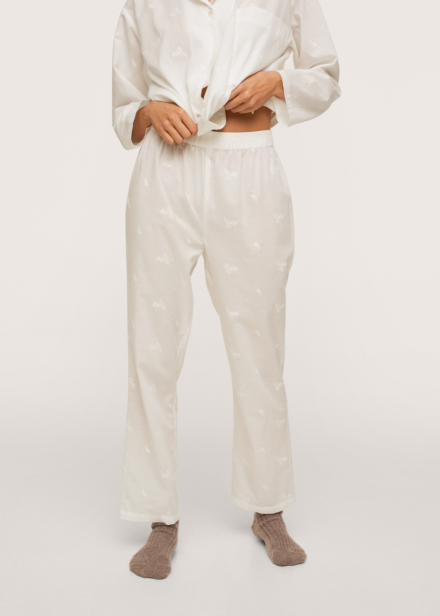 Pantalón pijama gasa de algodón - Plano medio