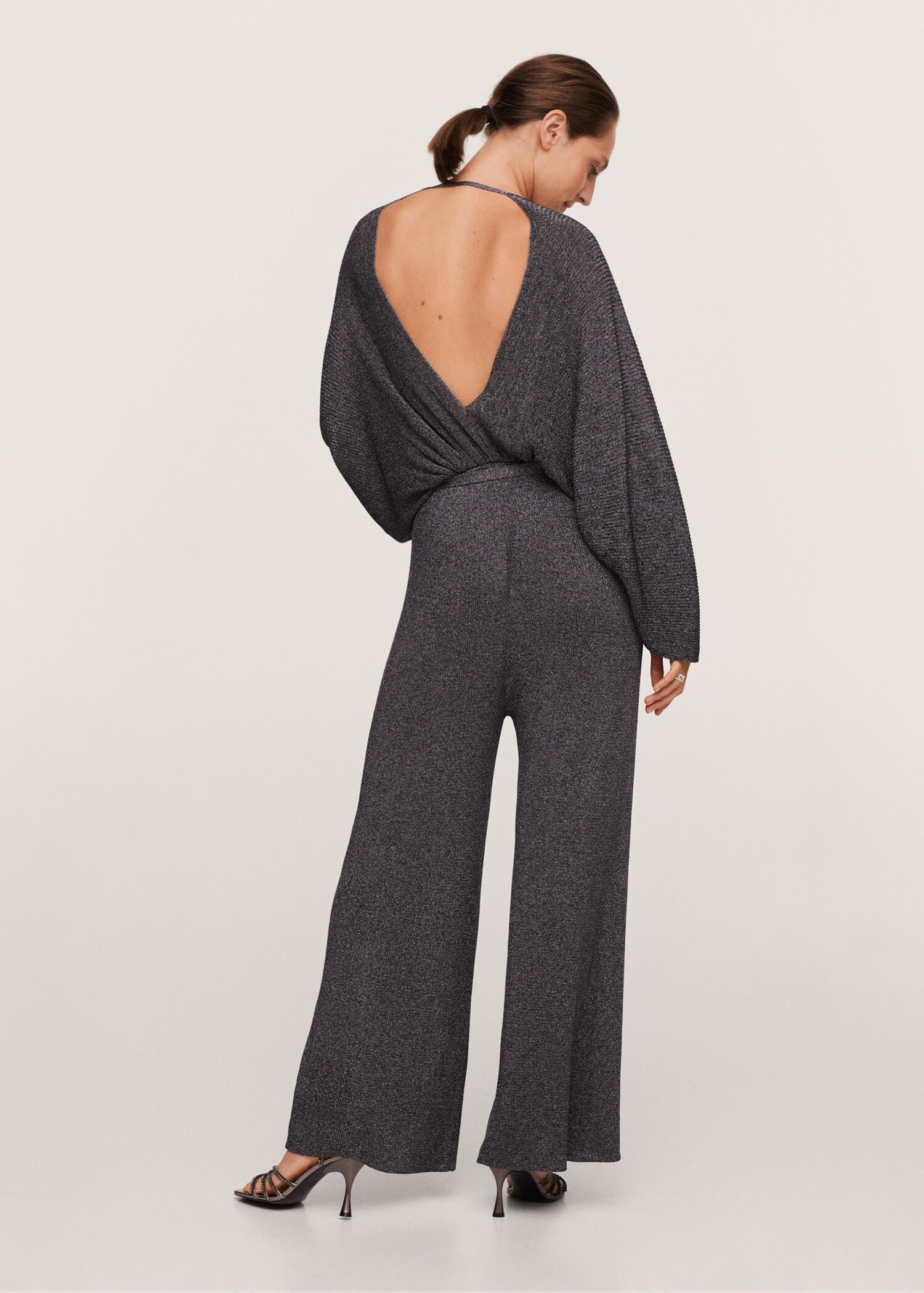 Lurex knitted jumpsuit - Reverse of the article