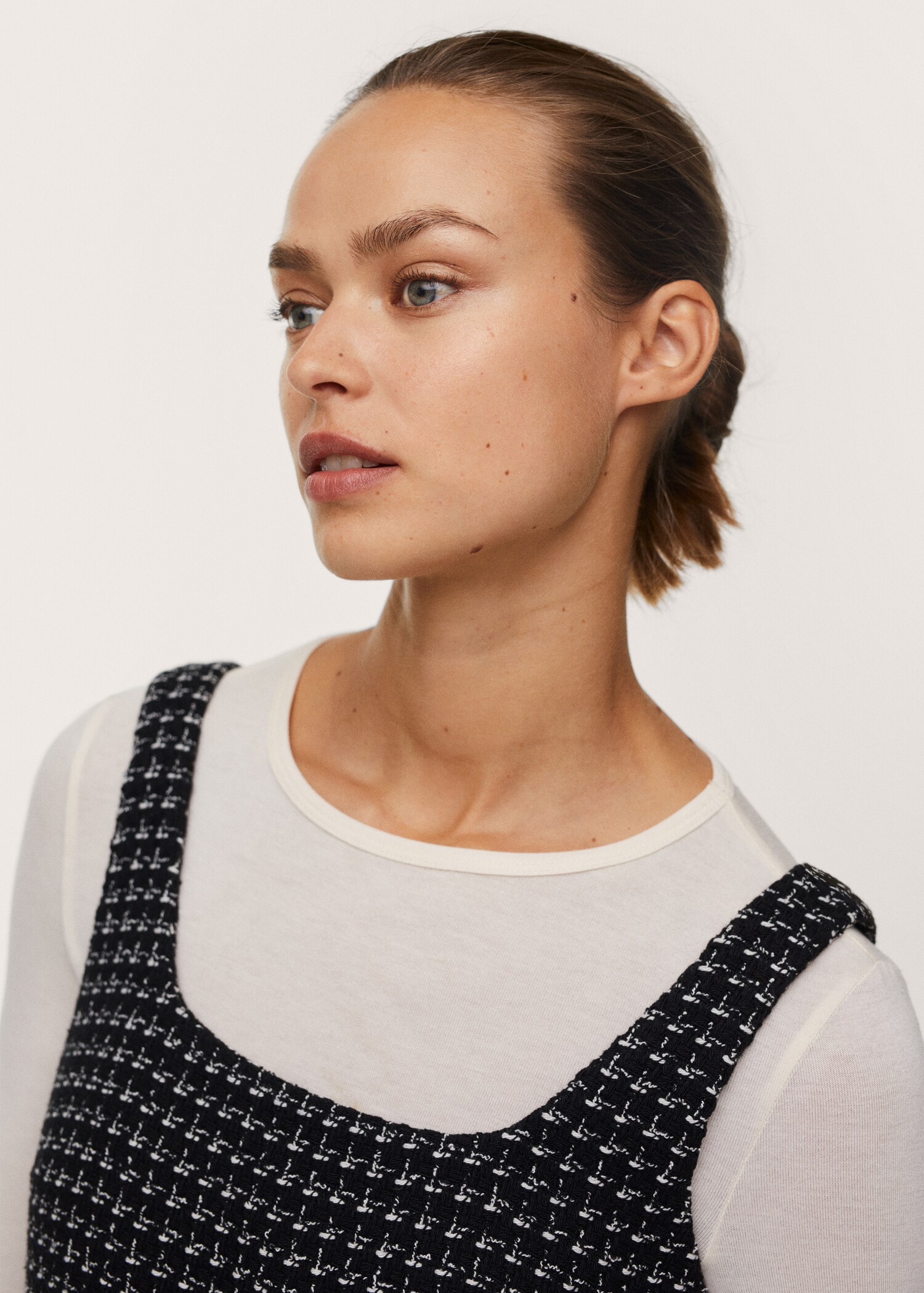 Cotton-blend textured pinafore dress - Details of the article 2