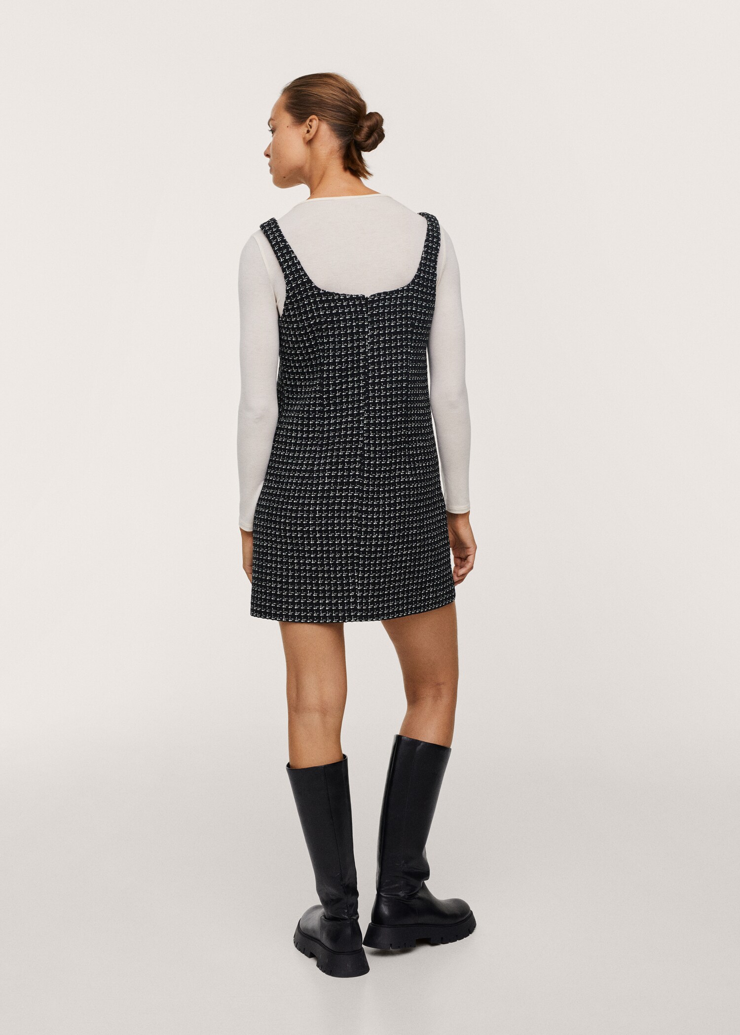 Cotton-blend textured pinafore dress - Reverse of the article