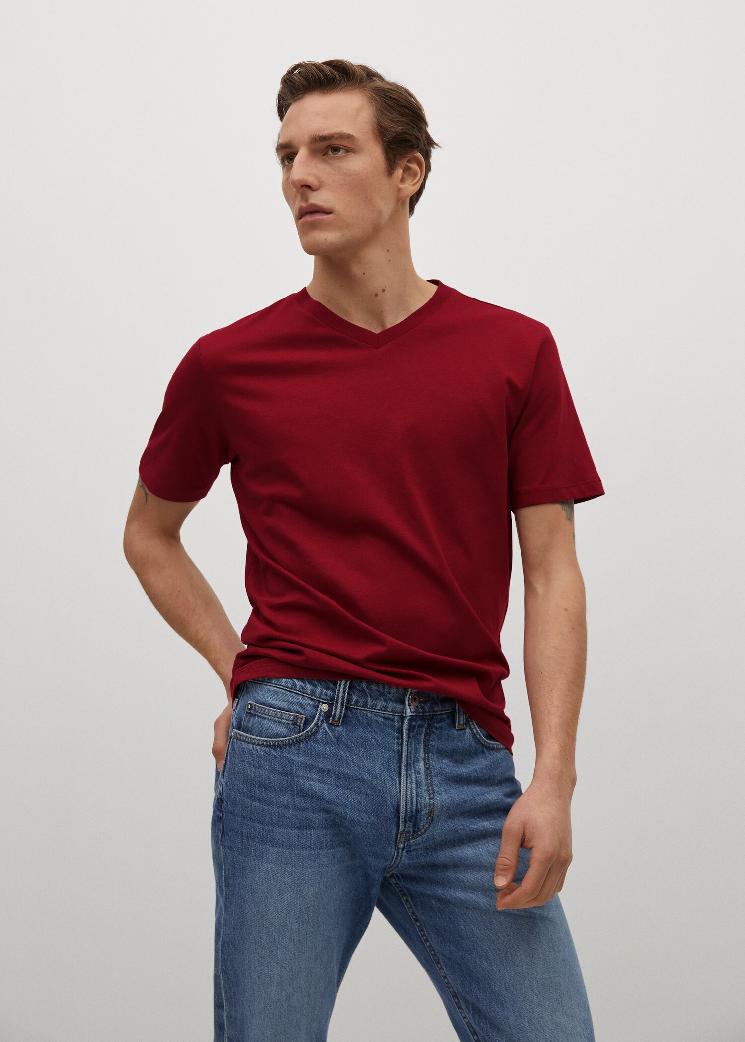 Sustainable cotton basic T-shirt - Medium plane