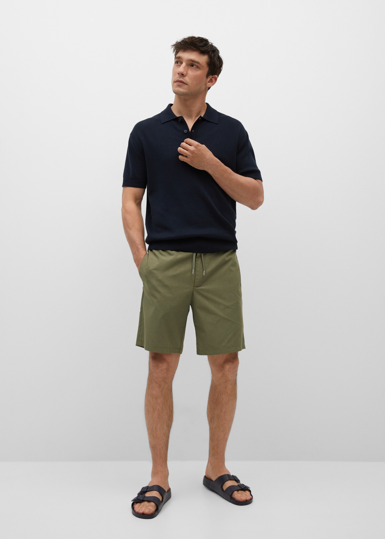 Tencel cotton jogger shorts - General plane