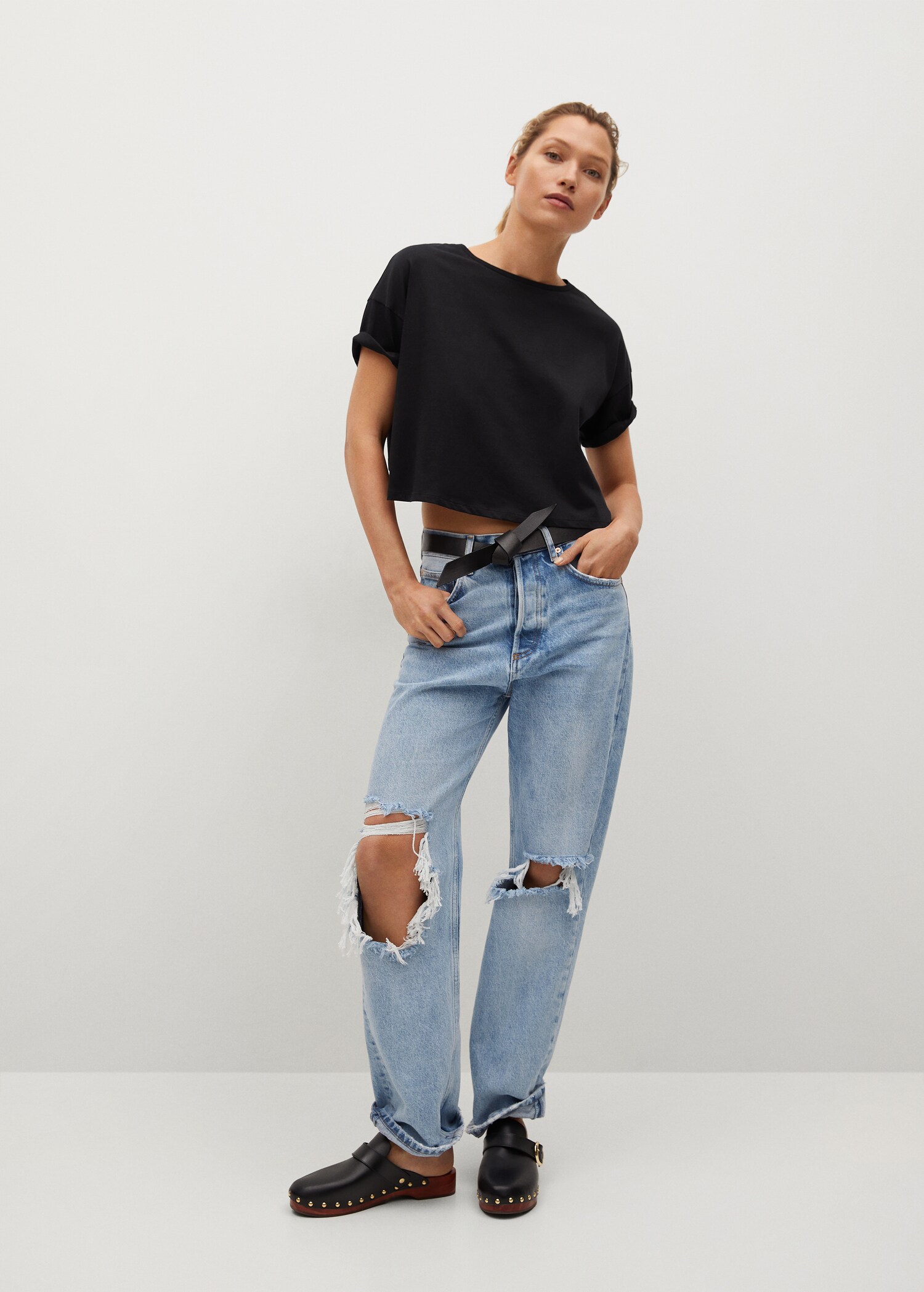 Camiseta crop algodón - Plano general