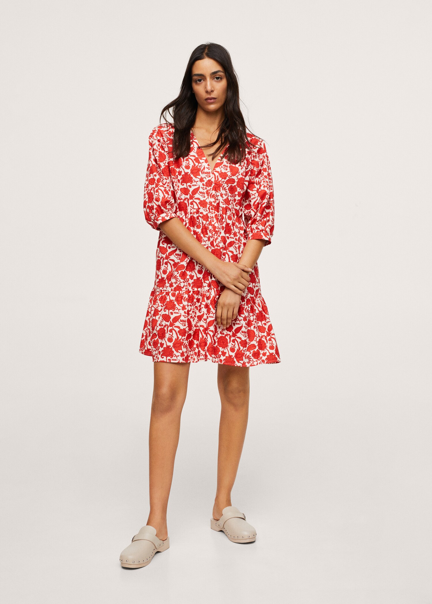 Vestido algodón estampado - Plano general