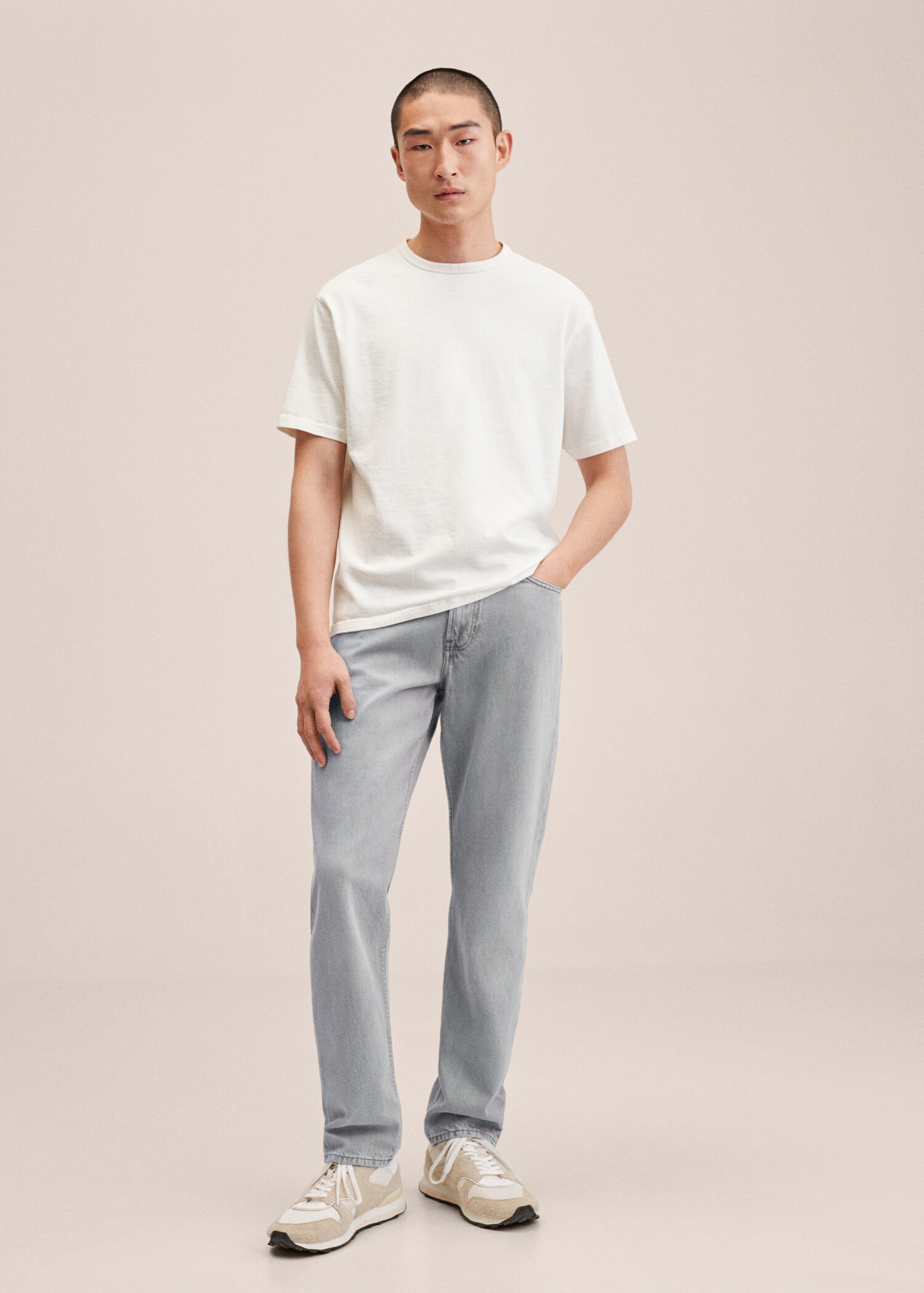 Straight-fit grey Bob jeans - General plane