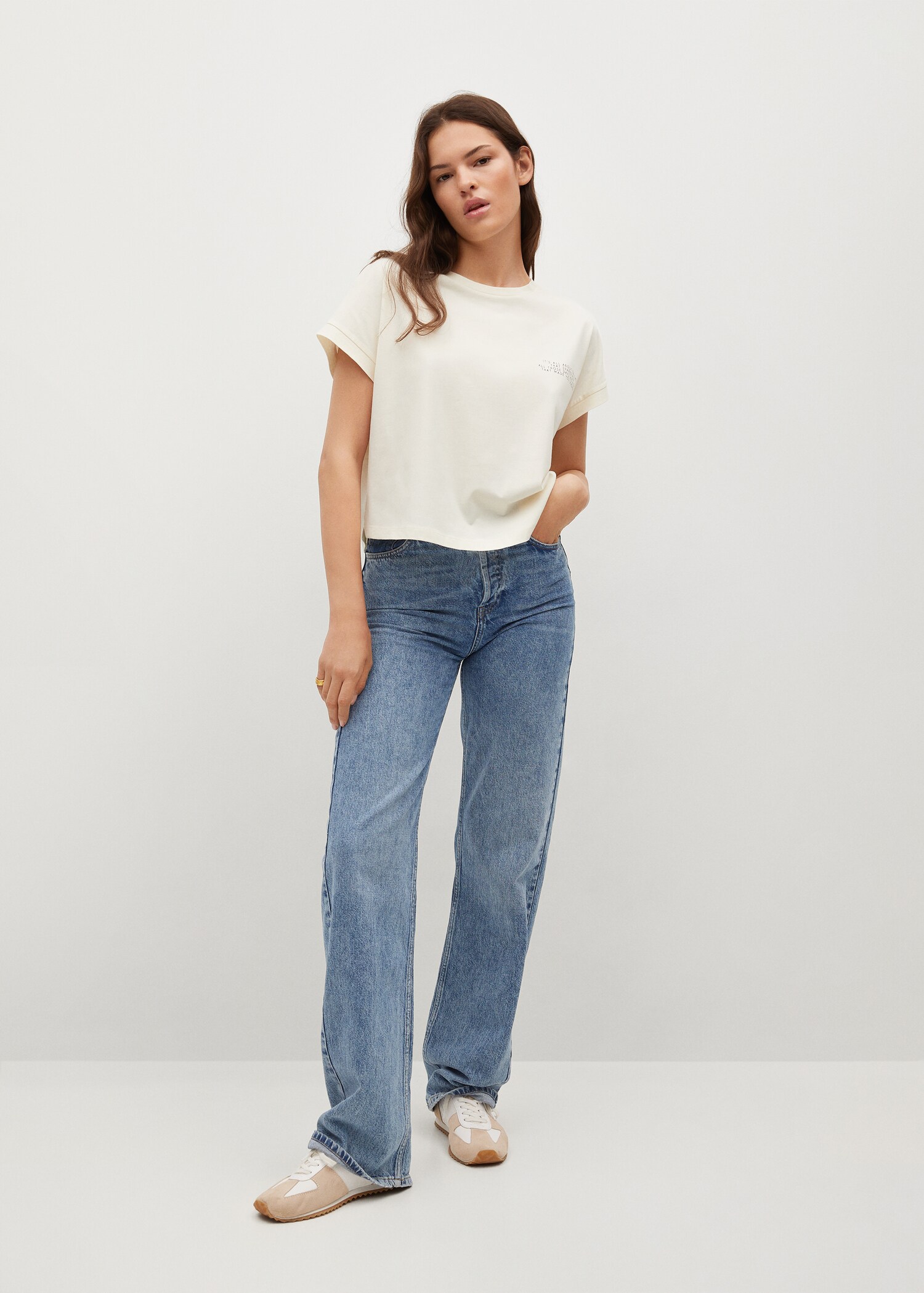 Message crop T-shirt - General plane
