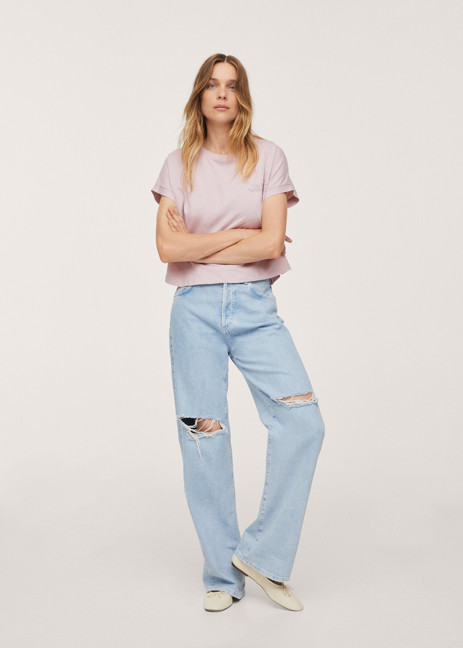Message crop T-shirt - General plane