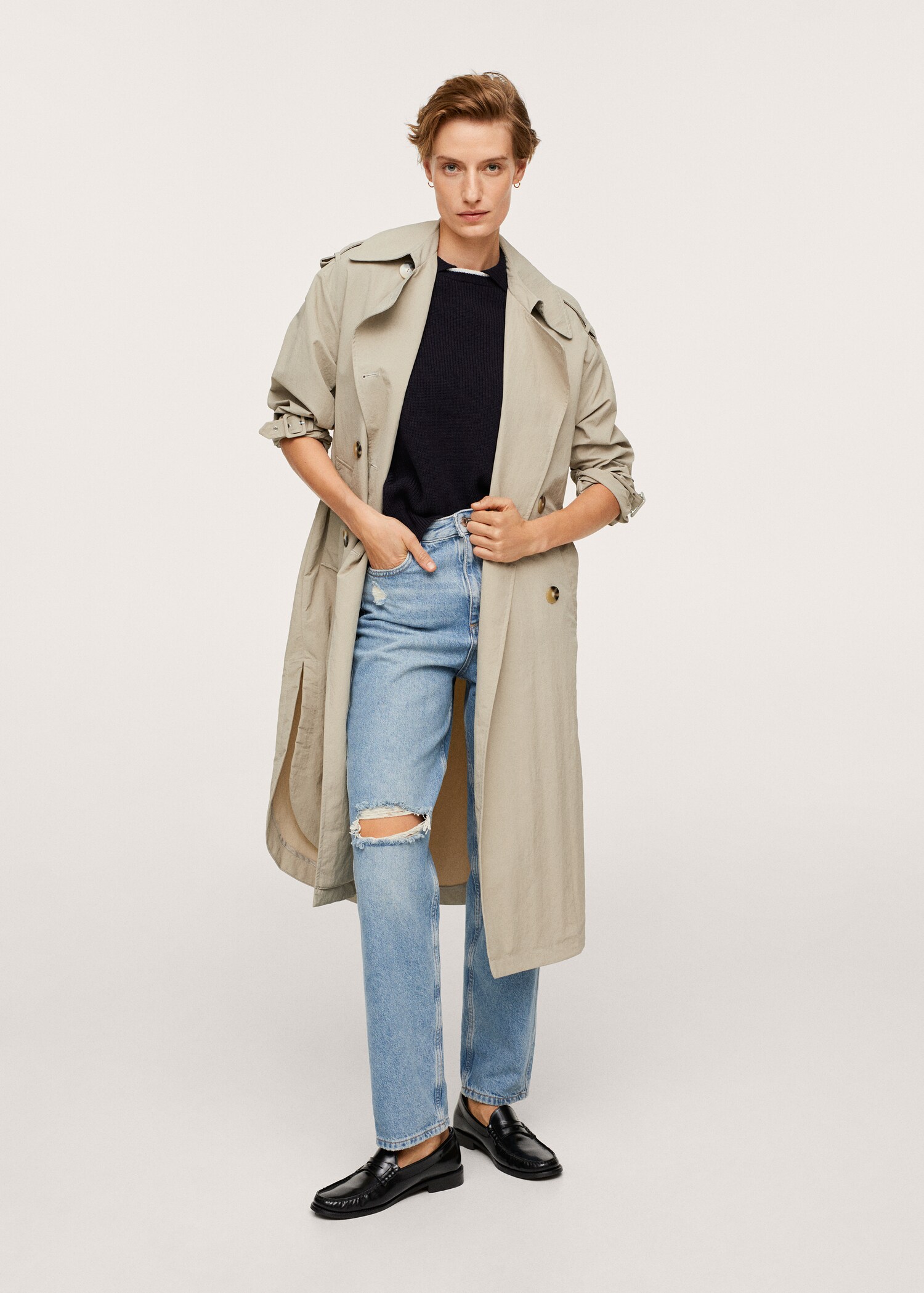 Gabardina larga water repellent - Plano general