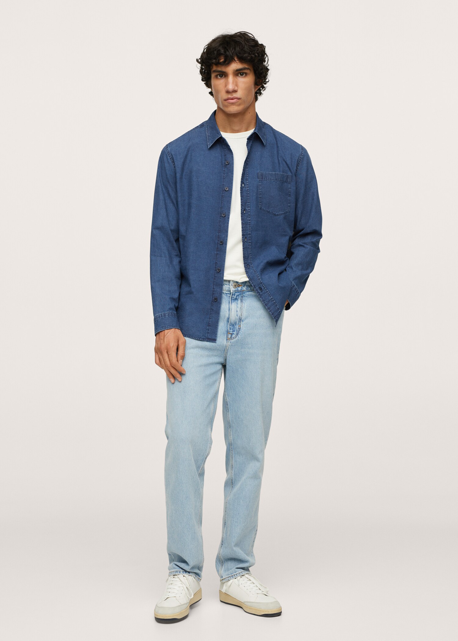Regular Fit-Jeanshemd mit Tasche - Allgemeine Ansicht
