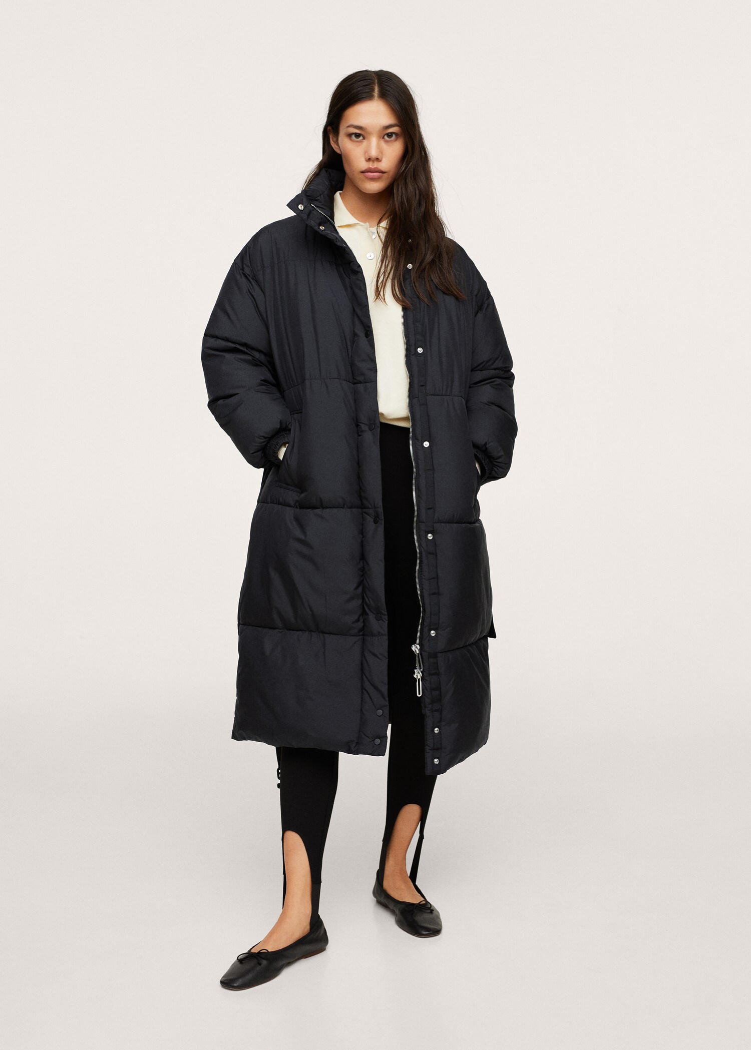 Adjustable waist quilted anorak - General plane