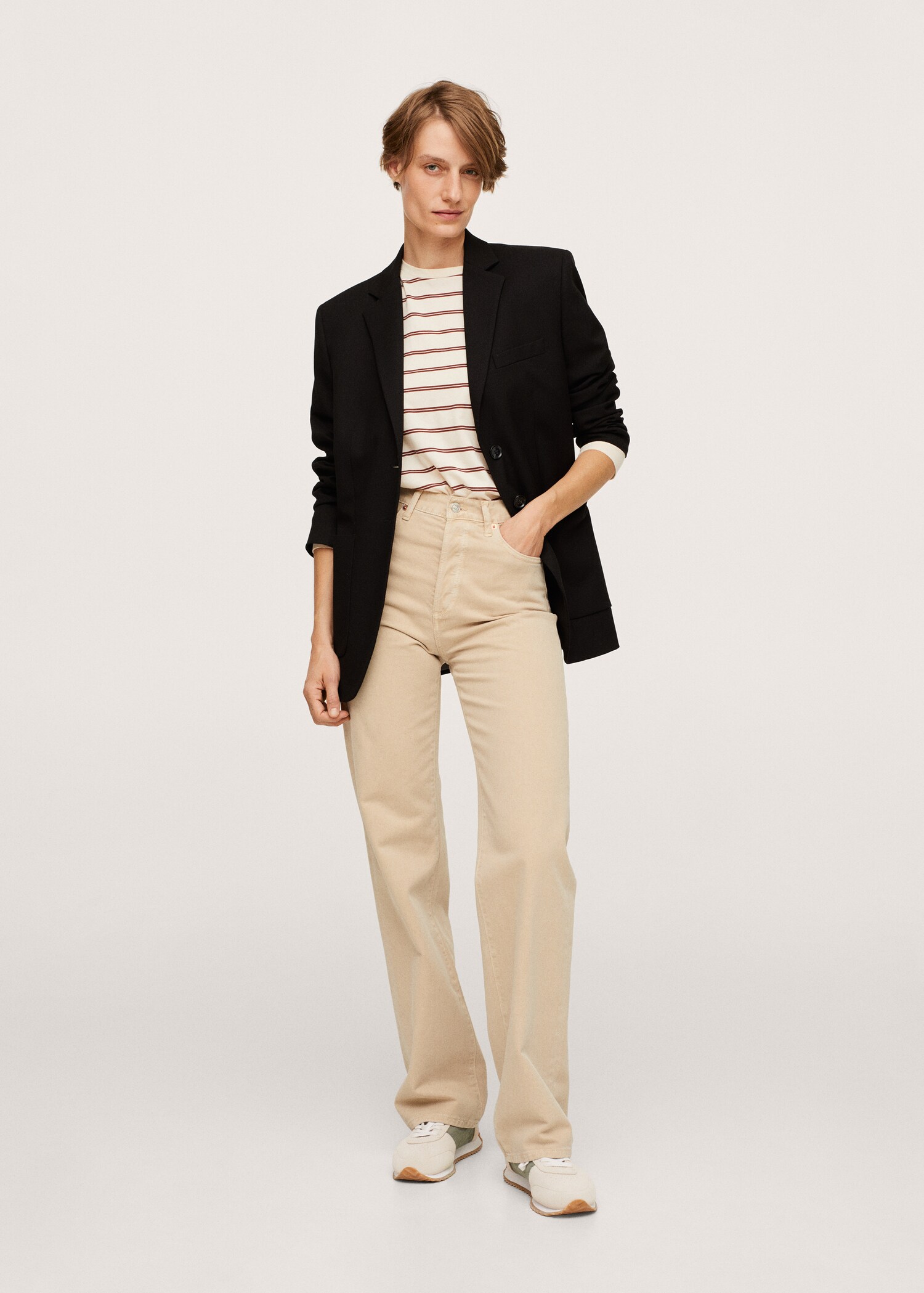 High waist straight jeans - General plane