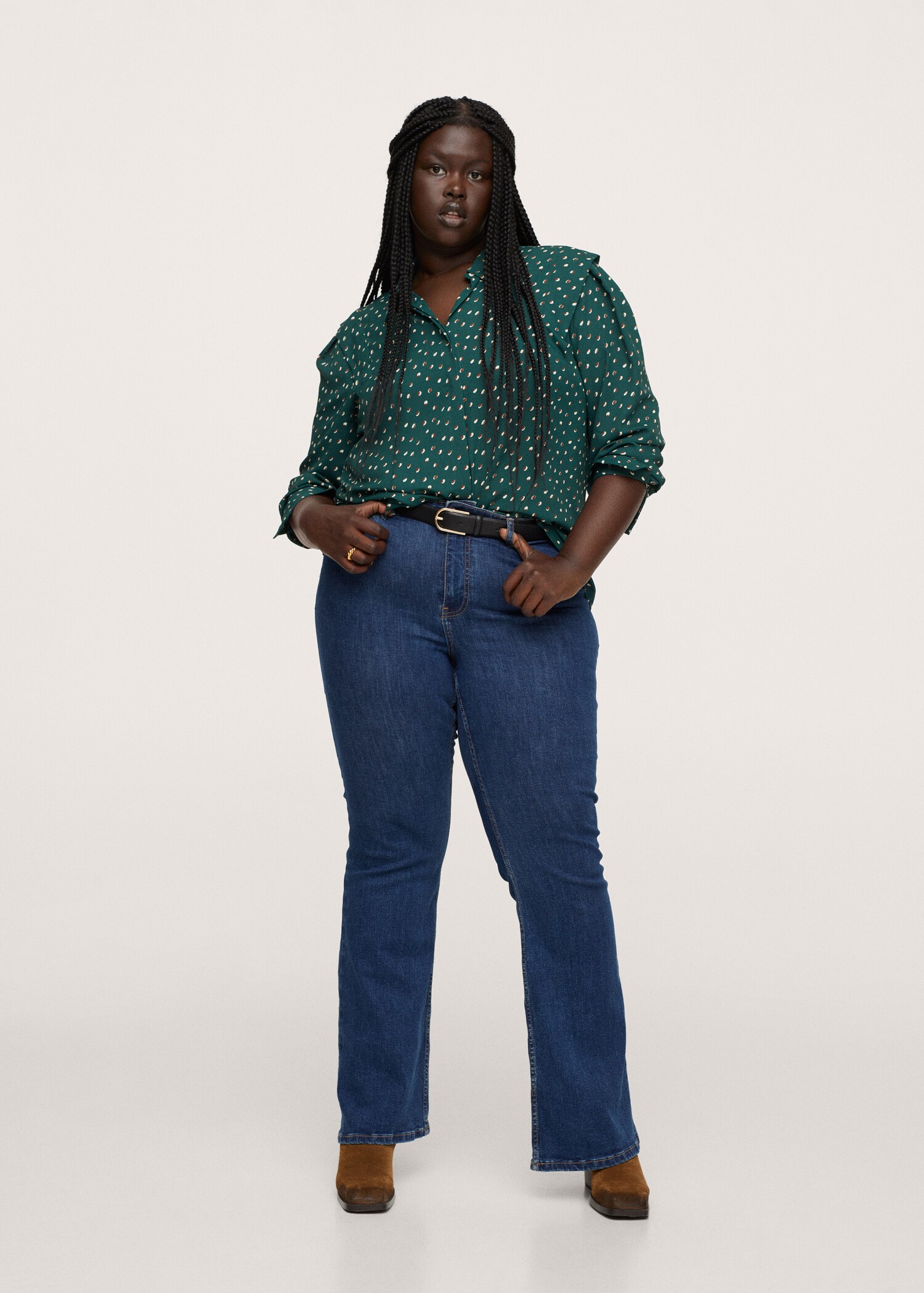 Blusa fluida estampada - Plano general