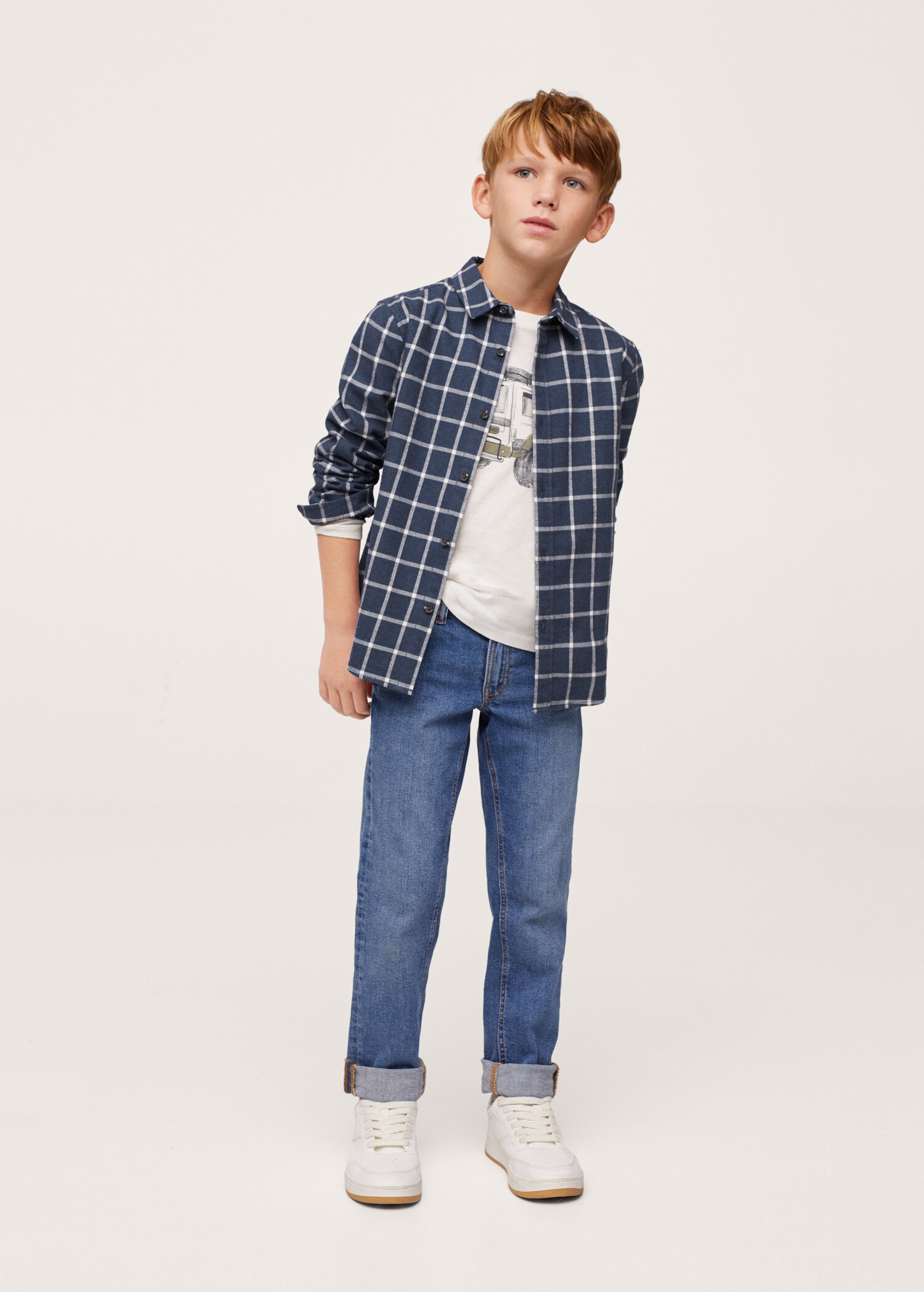 Camisa algodón cuadros - Plano general