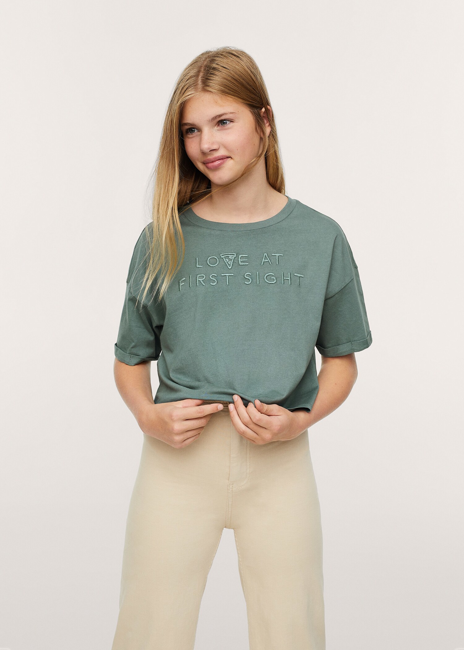 Tričko oversize s nápisem - Celkový náhled