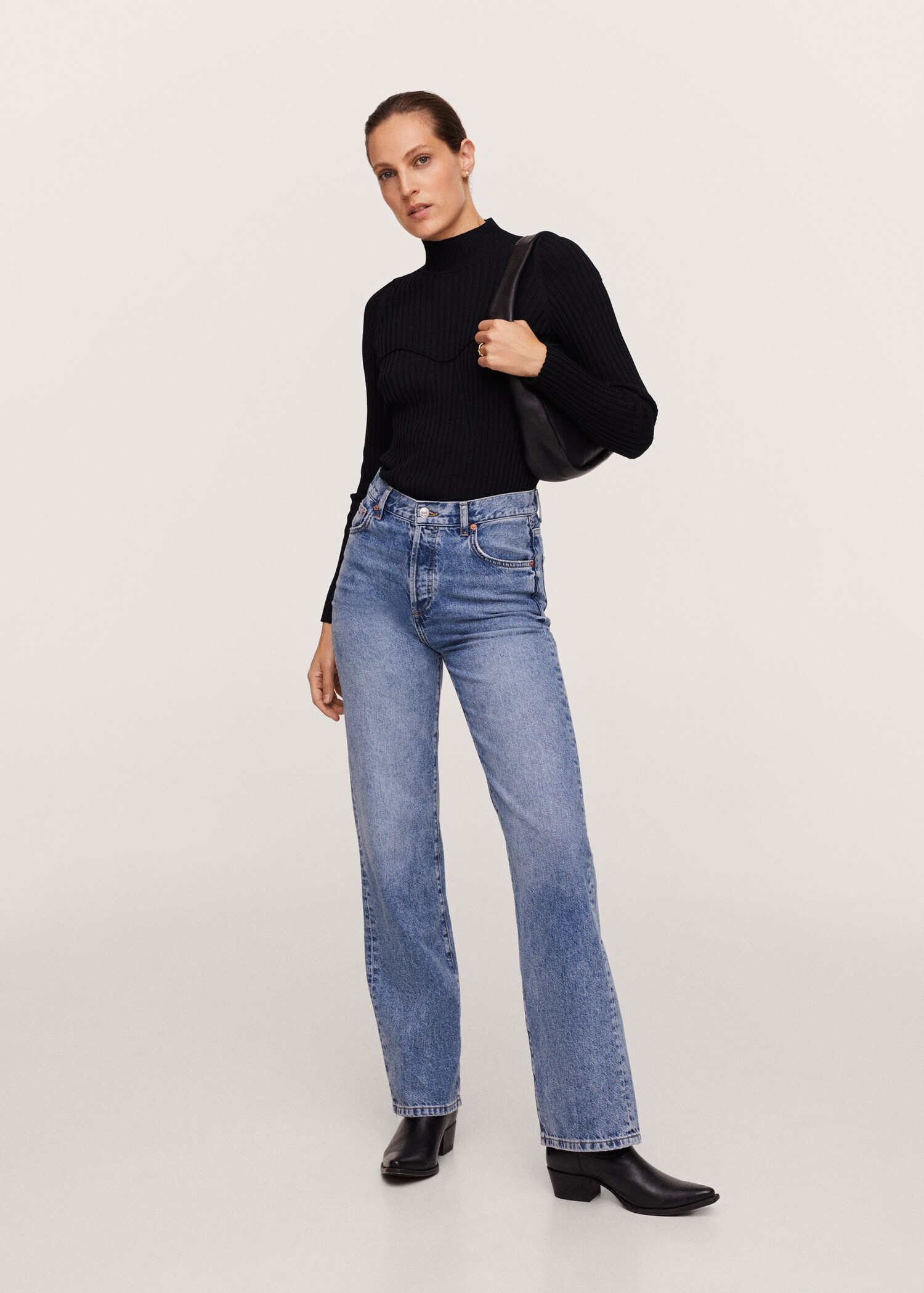 Camisola de malha com efeito de bra - Plano geral