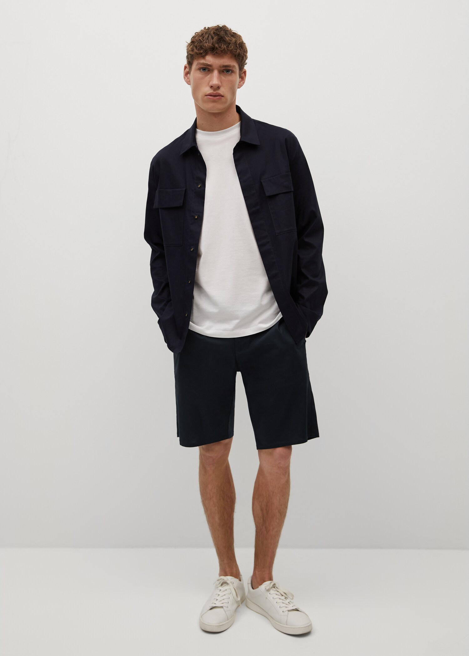 Linen lyocell chino shorts - General plane