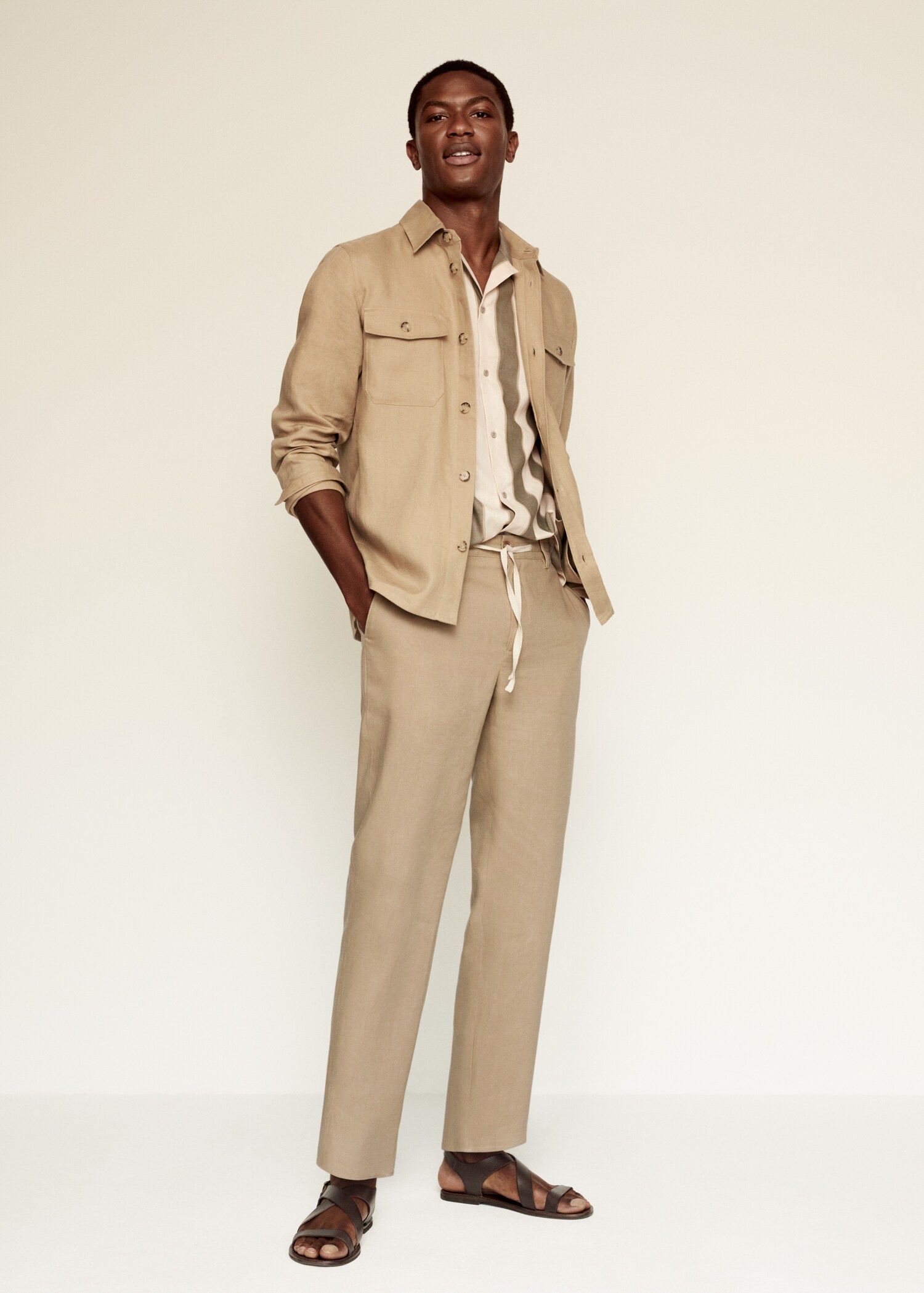 Spodnie lniane relaxed fit - Plan ogólny