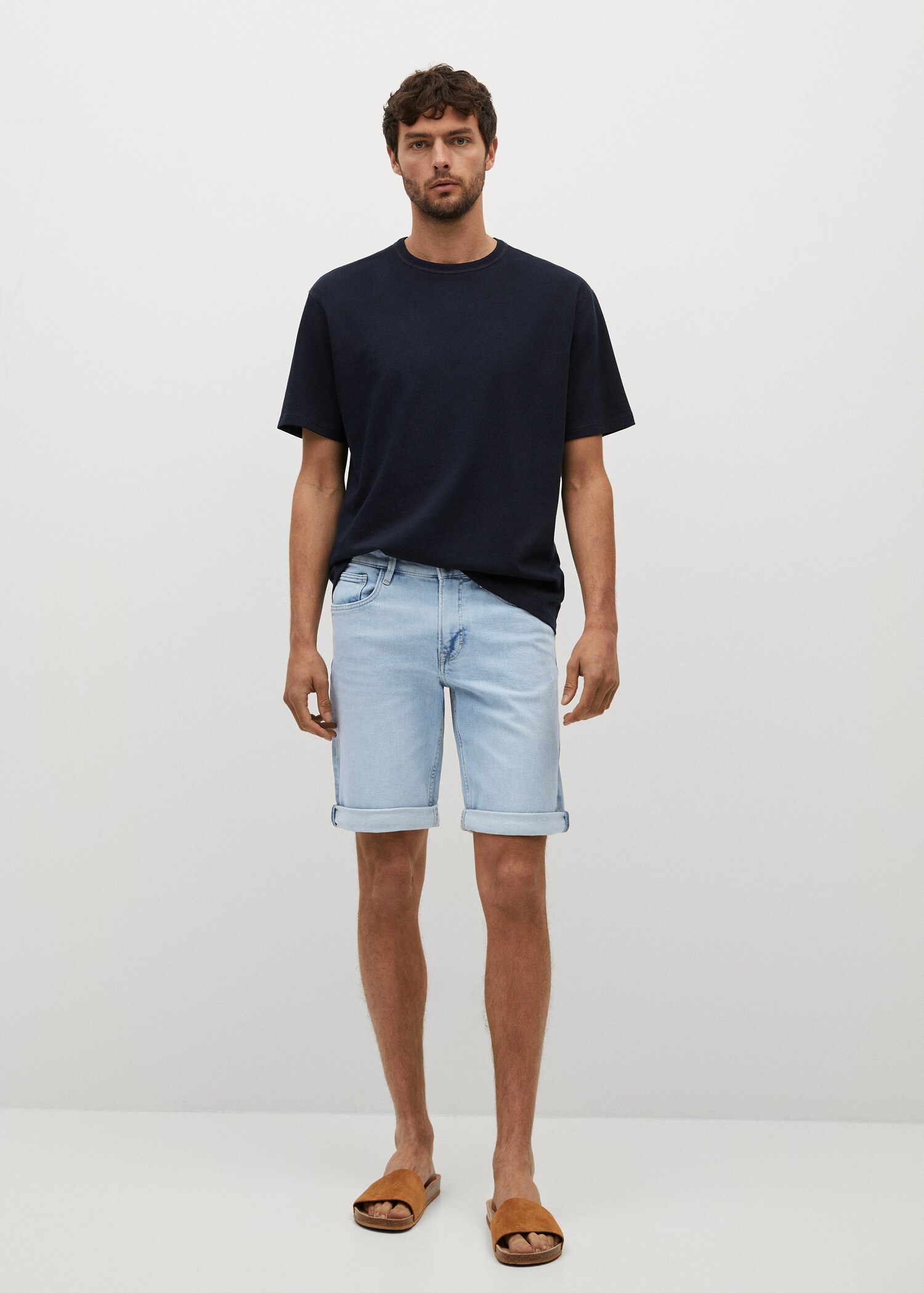 Jeans-Bermudashorts mit heller Waschung - Allgemeine Ansicht