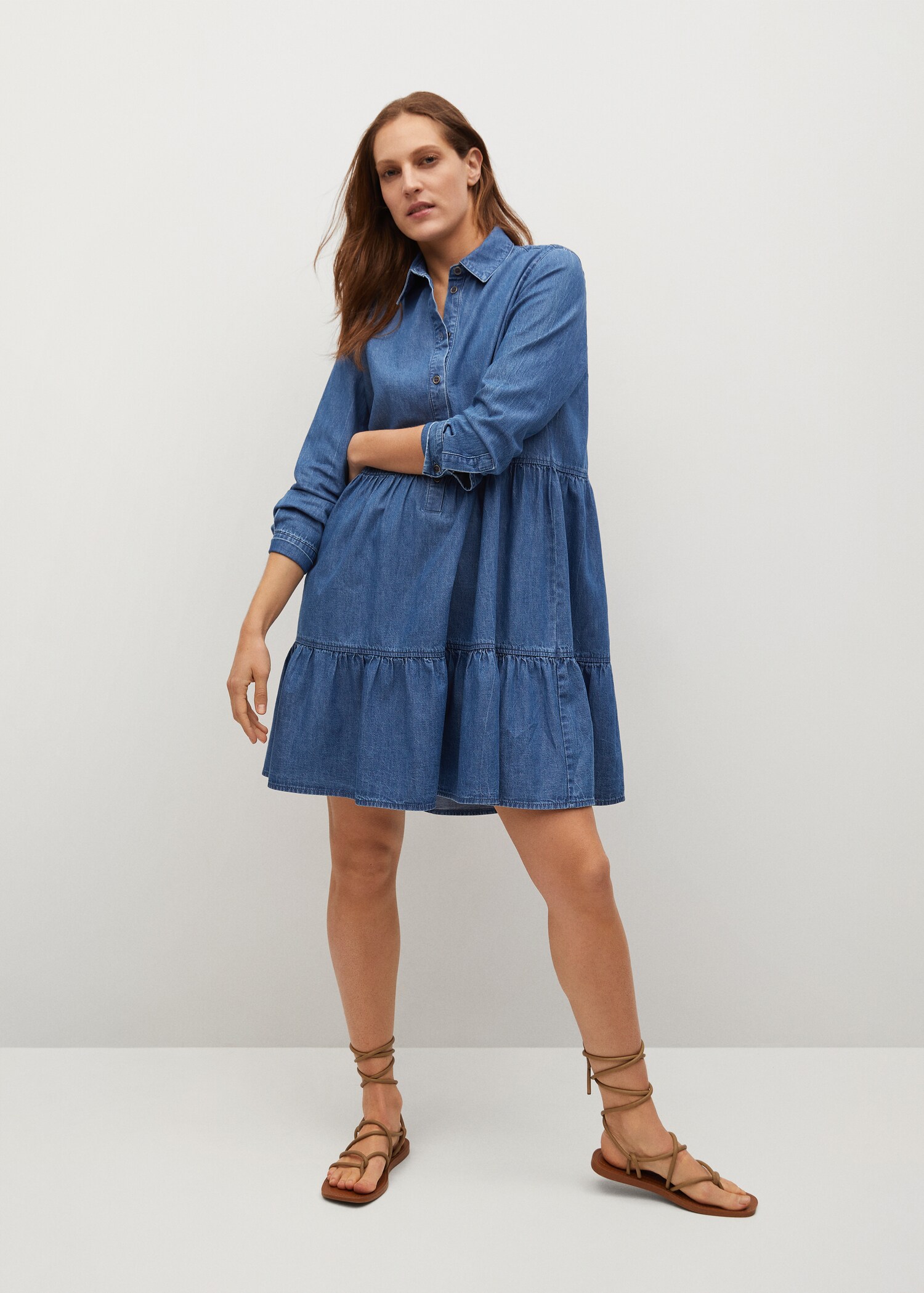 Vestido algodón volantes - Plano general