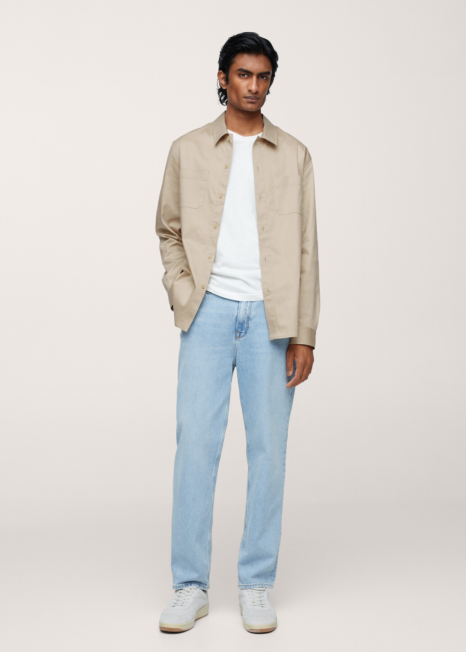Cotton lyocell shirt with pockets - General plane