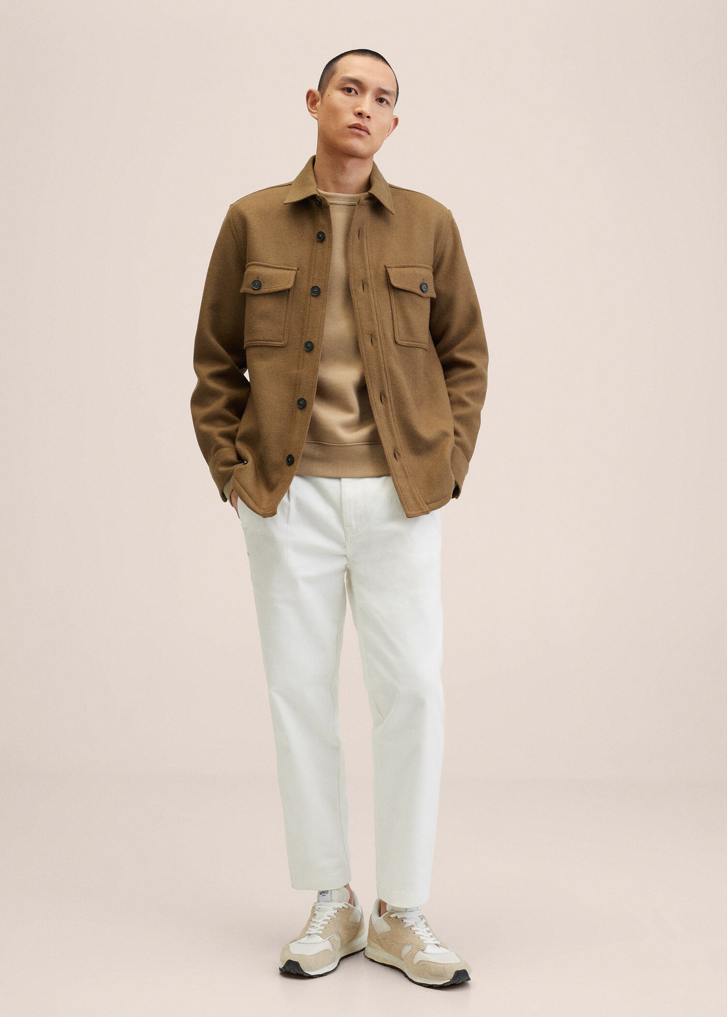 Recycled wool-blend overshirt - General plane