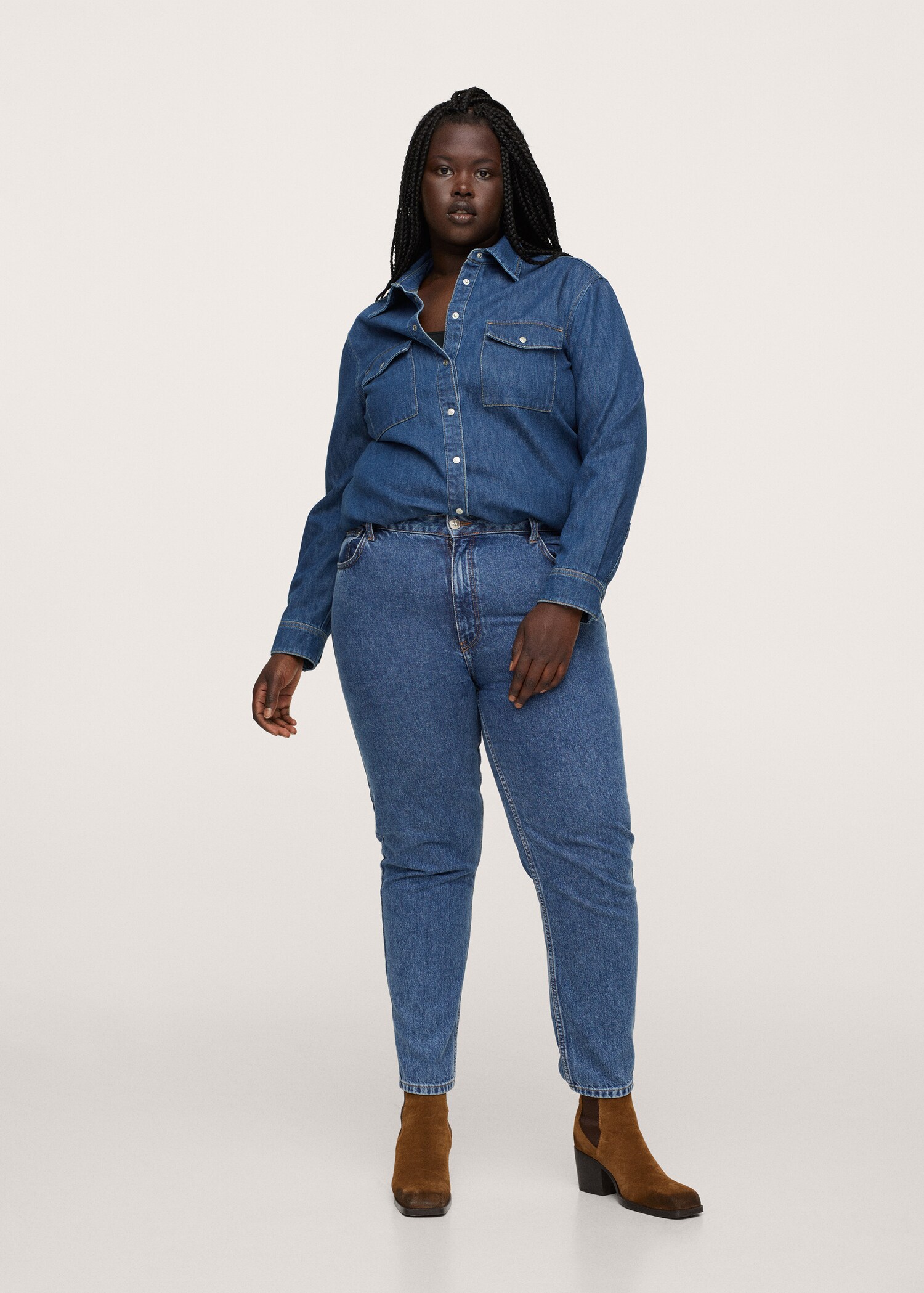 Chest-pocket denim shirt - General plane