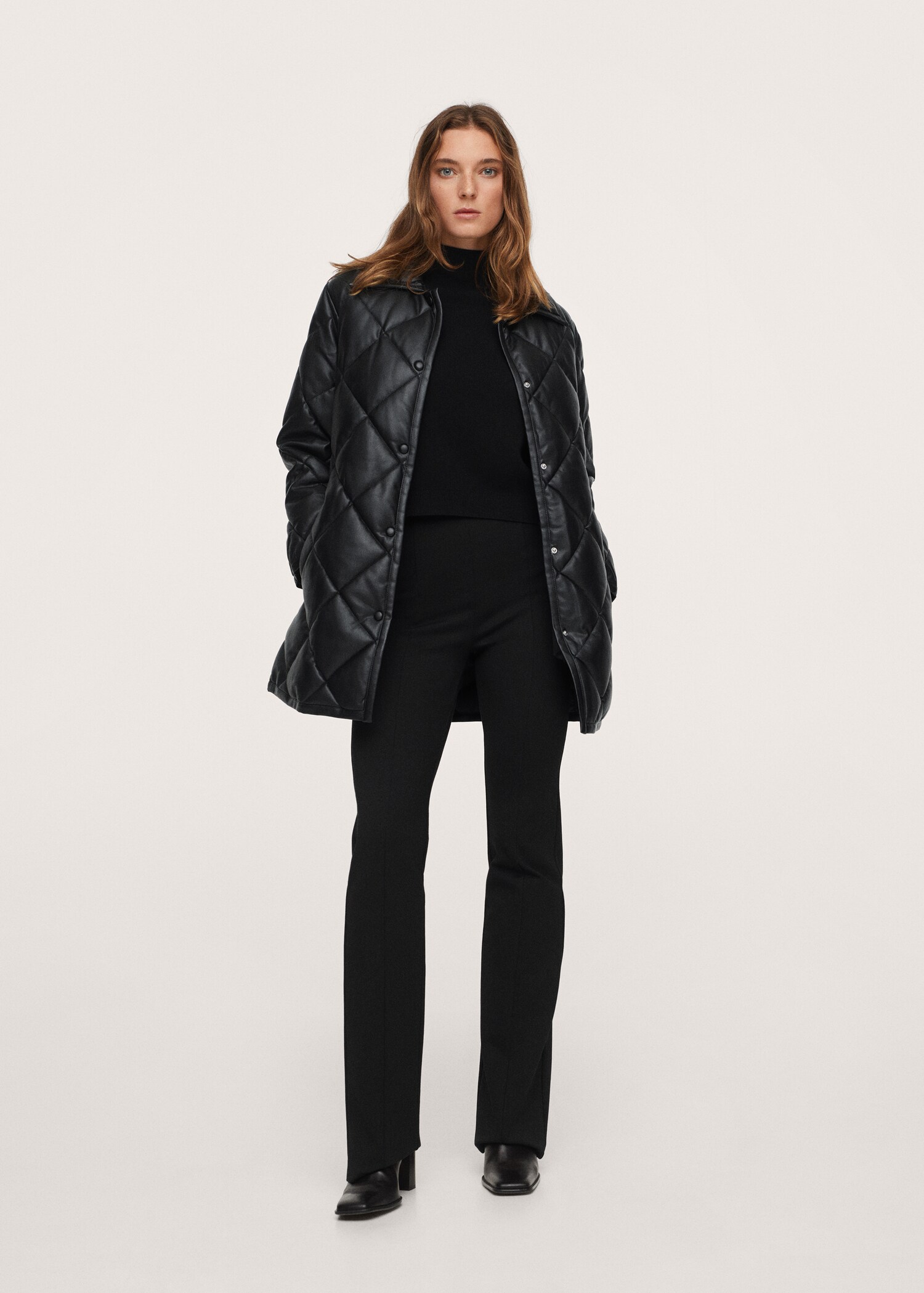 Quilted buttoned coat - Woman | MANGO OUTLET USA