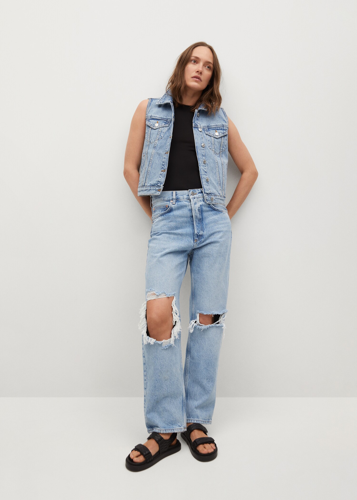 Chaleco denim bolsillos - Plano general