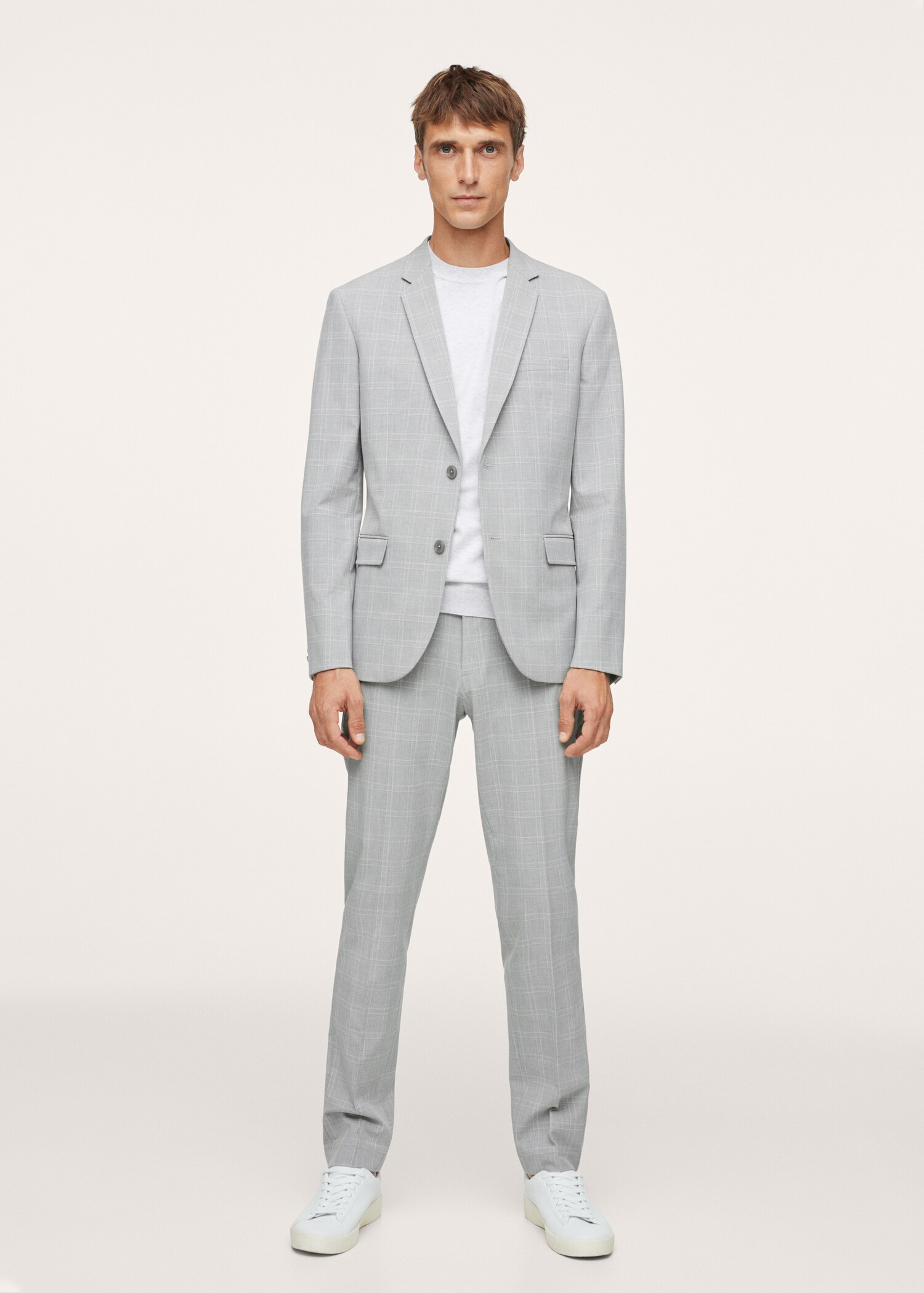 Oblekové kalhoty super slim fit s kostkou - Celkový náhled